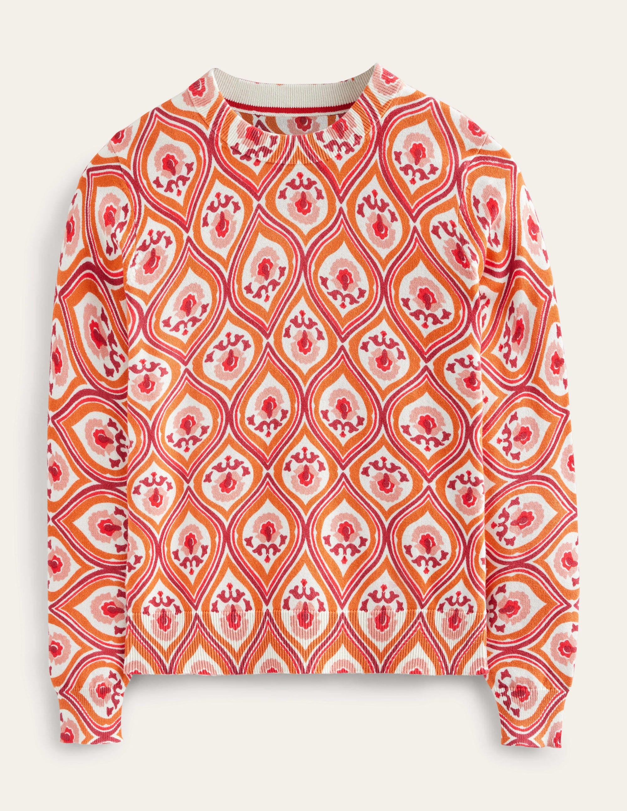 Printed High Neck Sweater-Kumquat, Geo Cascade - Image 5