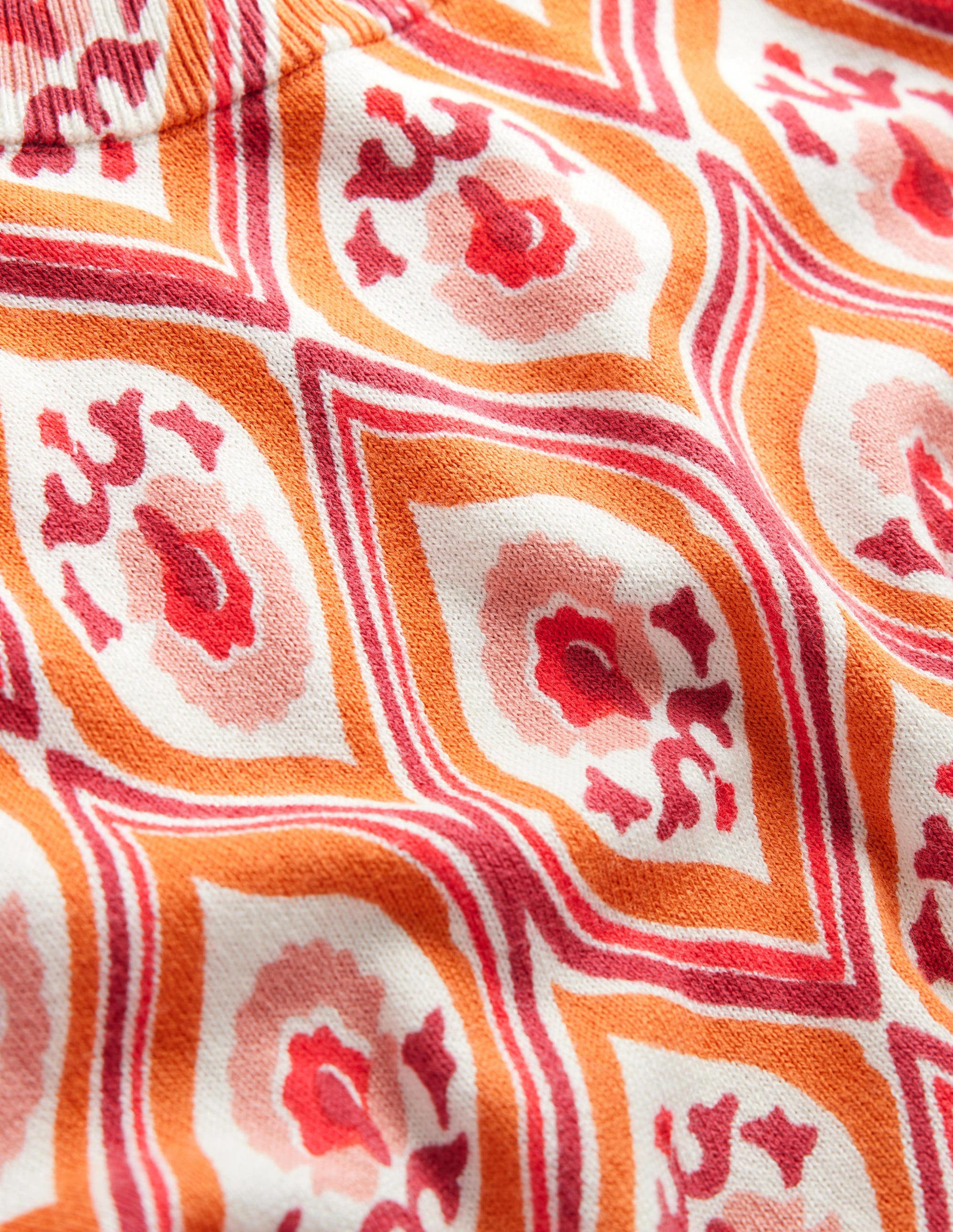 Printed High Neck Sweater-Kumquat, Geo Cascade - Image 6