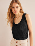 Pointelle Vest-Black