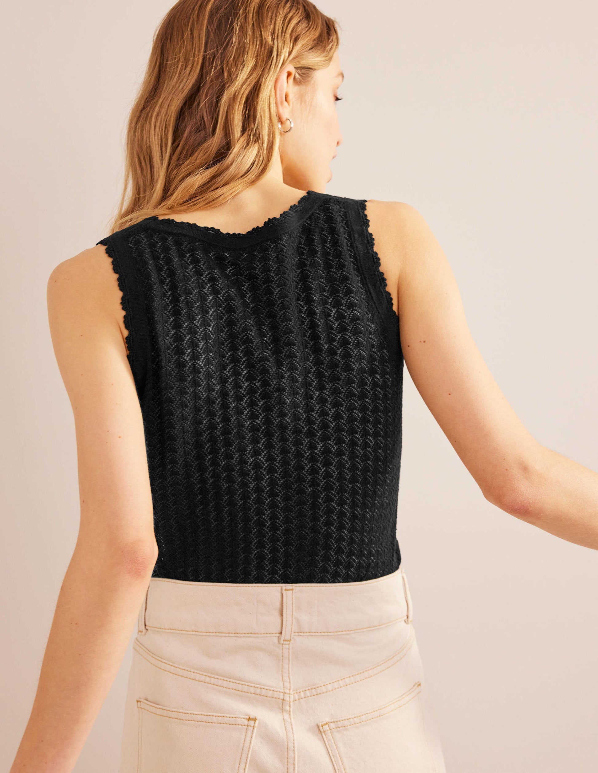 Pointelle Vest-Black-3