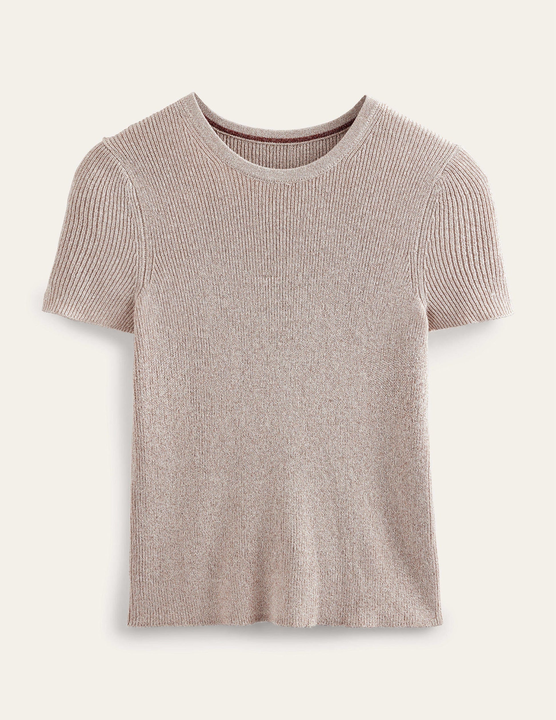 Cropped Sparkle Knit T-Shirt-Rope Sparkle-6