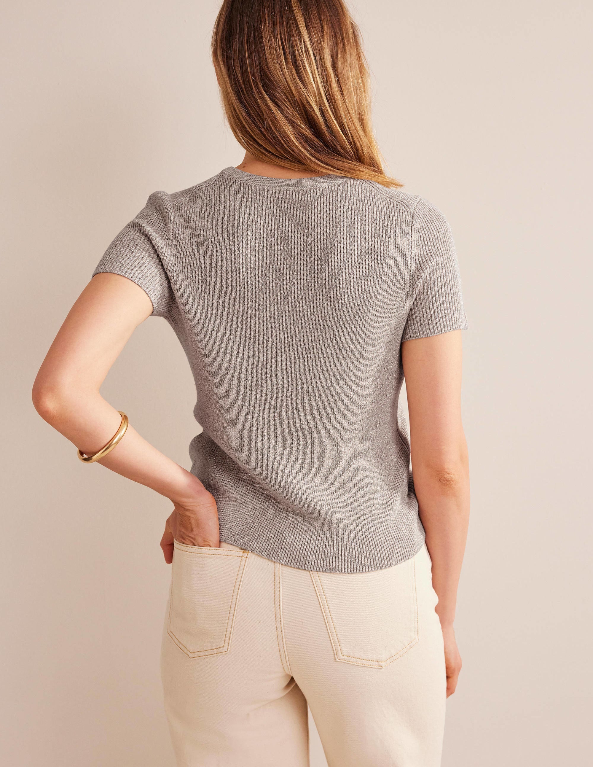 Cropped Sparkle Knit T-Shirt-Rope Sparkle - Image 3