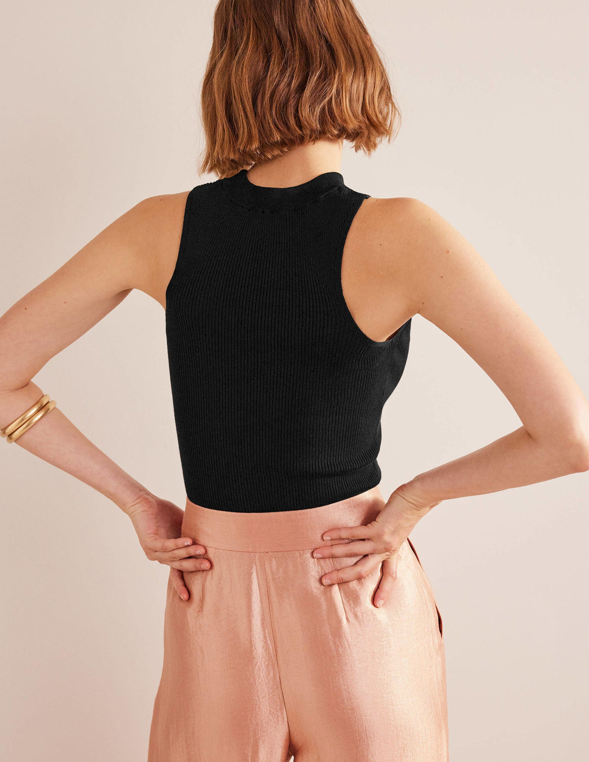 Ribbed Racer Vest-Black - Image 3