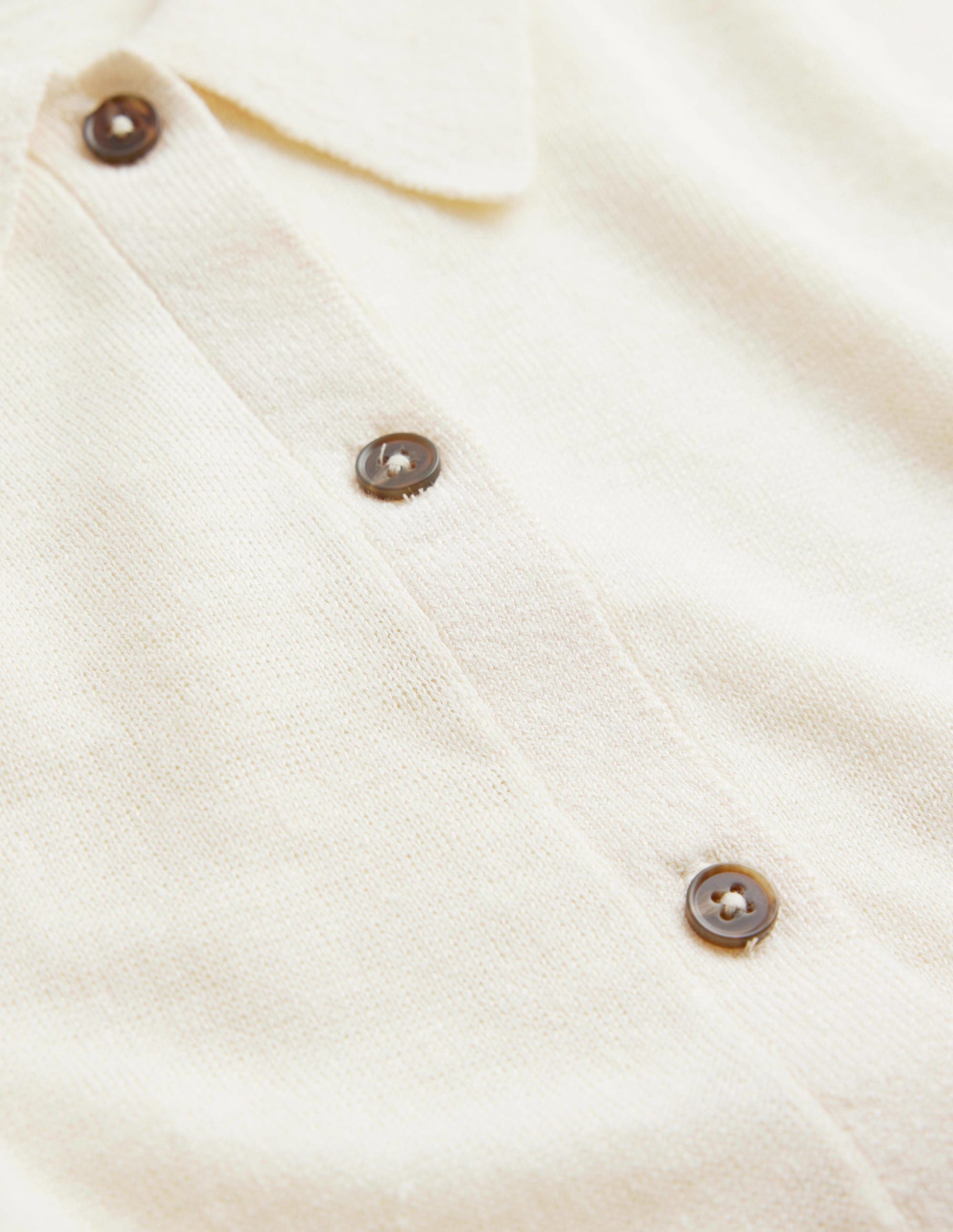 Collared Linen Knitted Shirt-Warm Ivory-6
