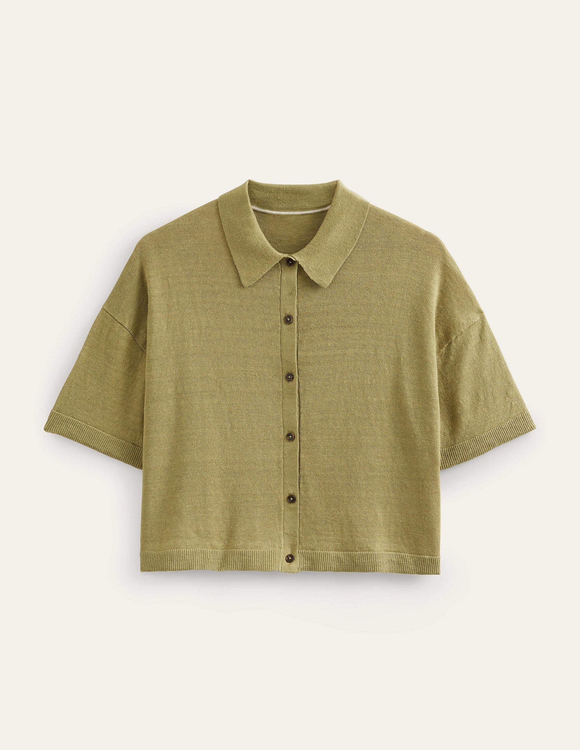 Collared Linen Knitted Shirt-River Reed-5