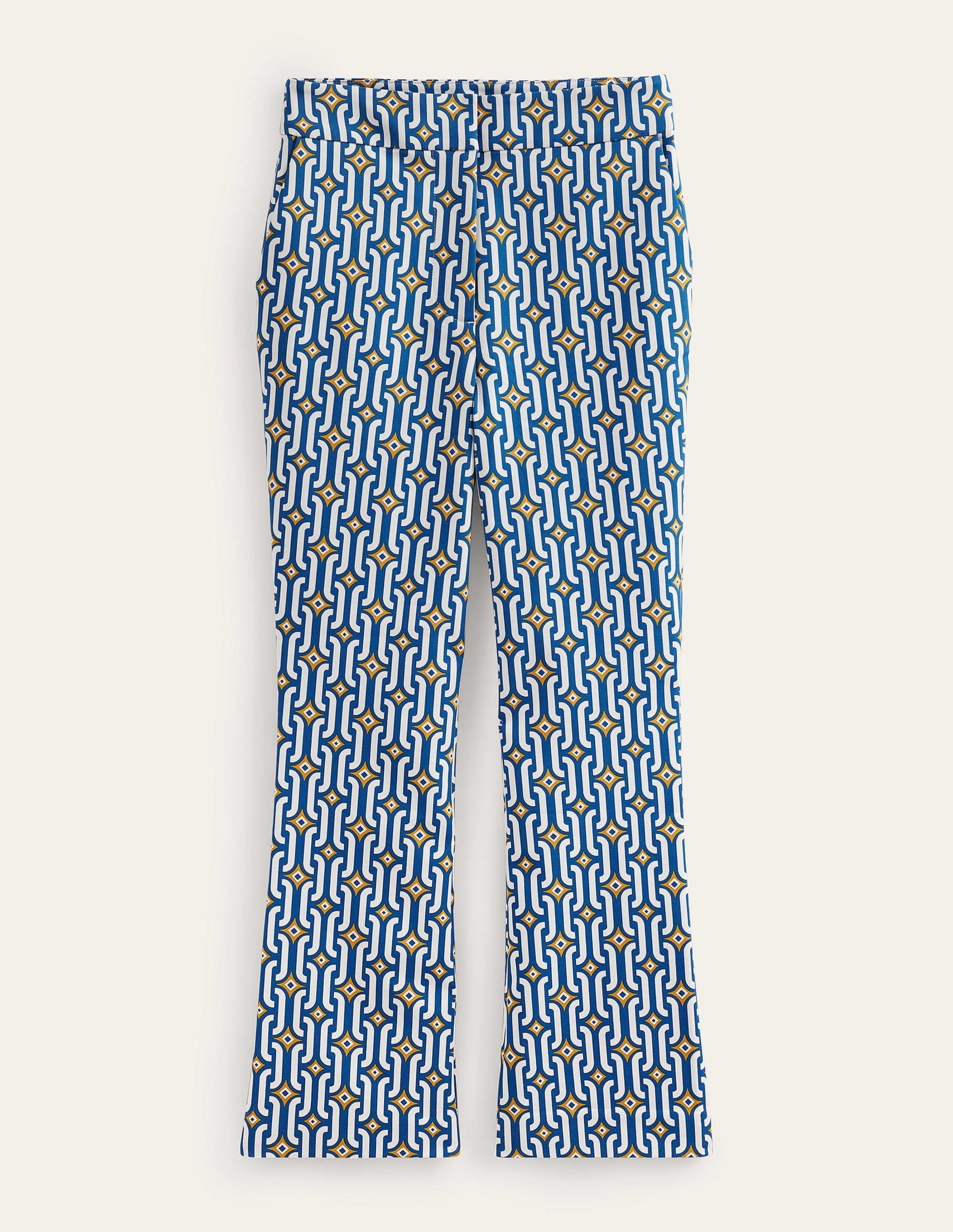 Cropped Flared Pants-Sapphire, Azure Geo - Image 9