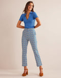 Cropped Flared Pants-Sapphire, Azure Geo