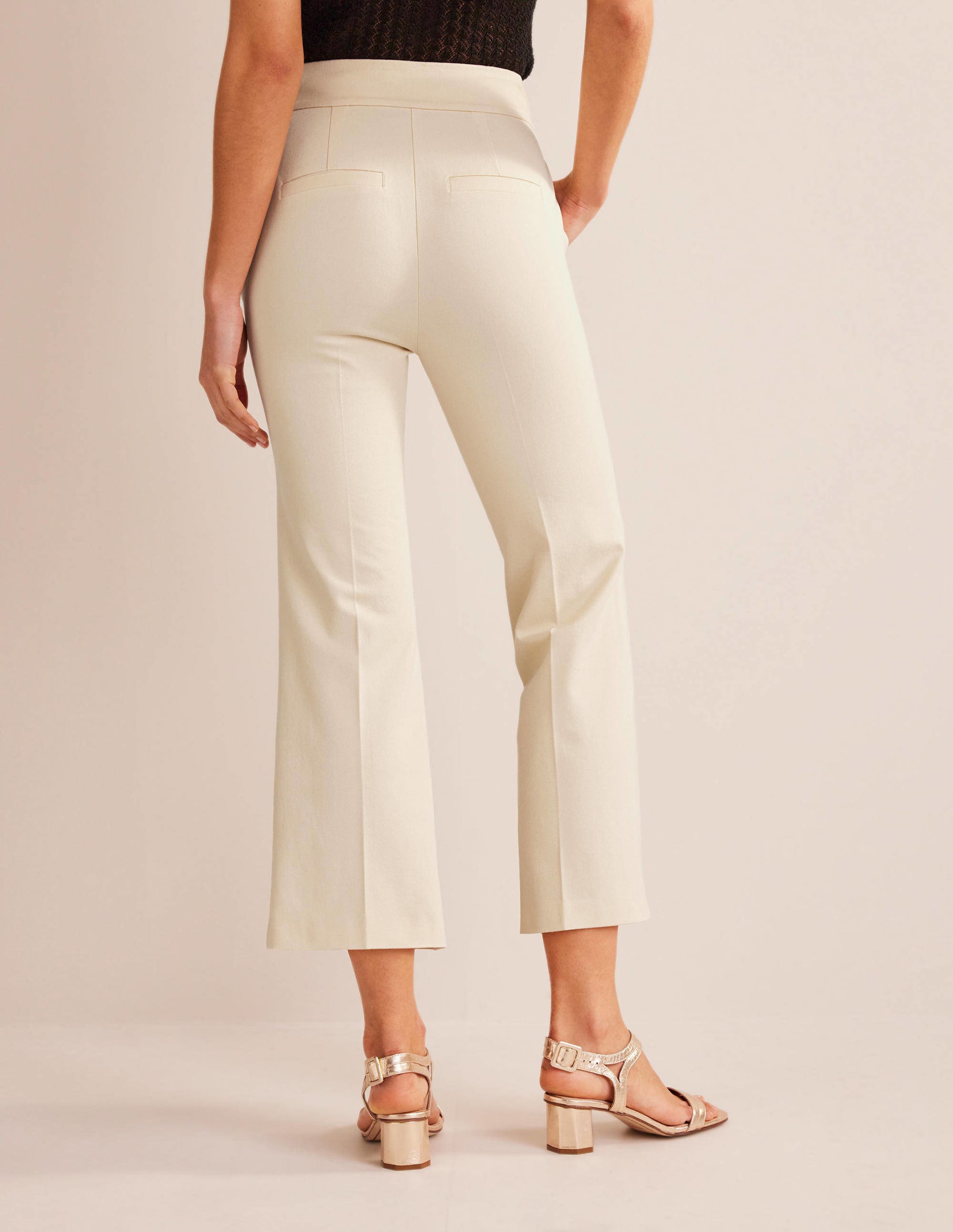 Bi-Stretch Crop Flare Pants-Dorset Cream - Image 3
