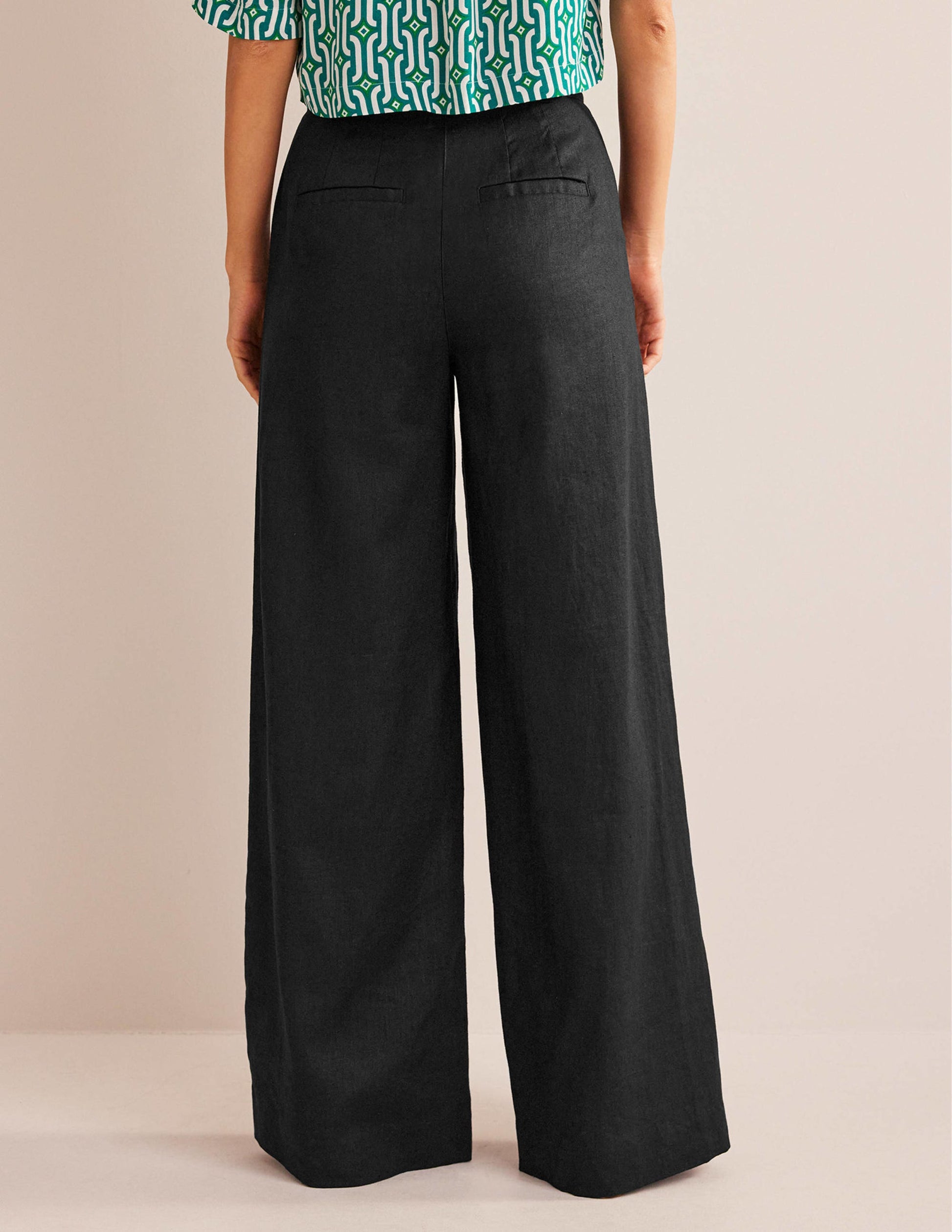 Highbury Linen Pants-Black-3