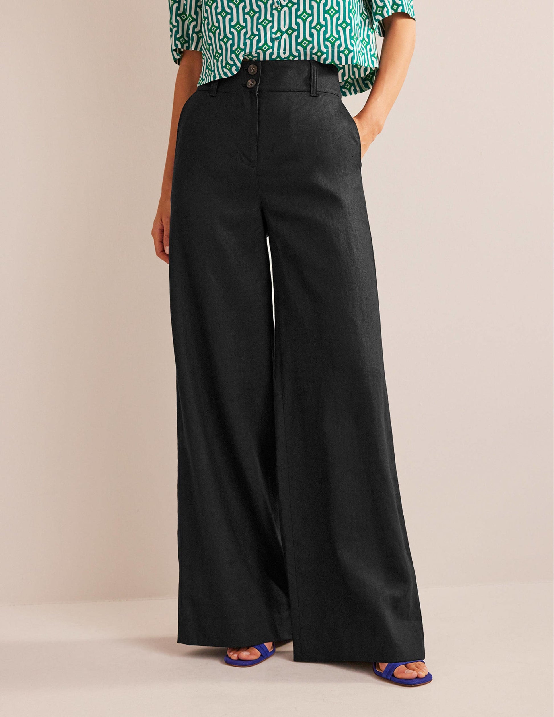Highbury Linen Pants-Black-4
