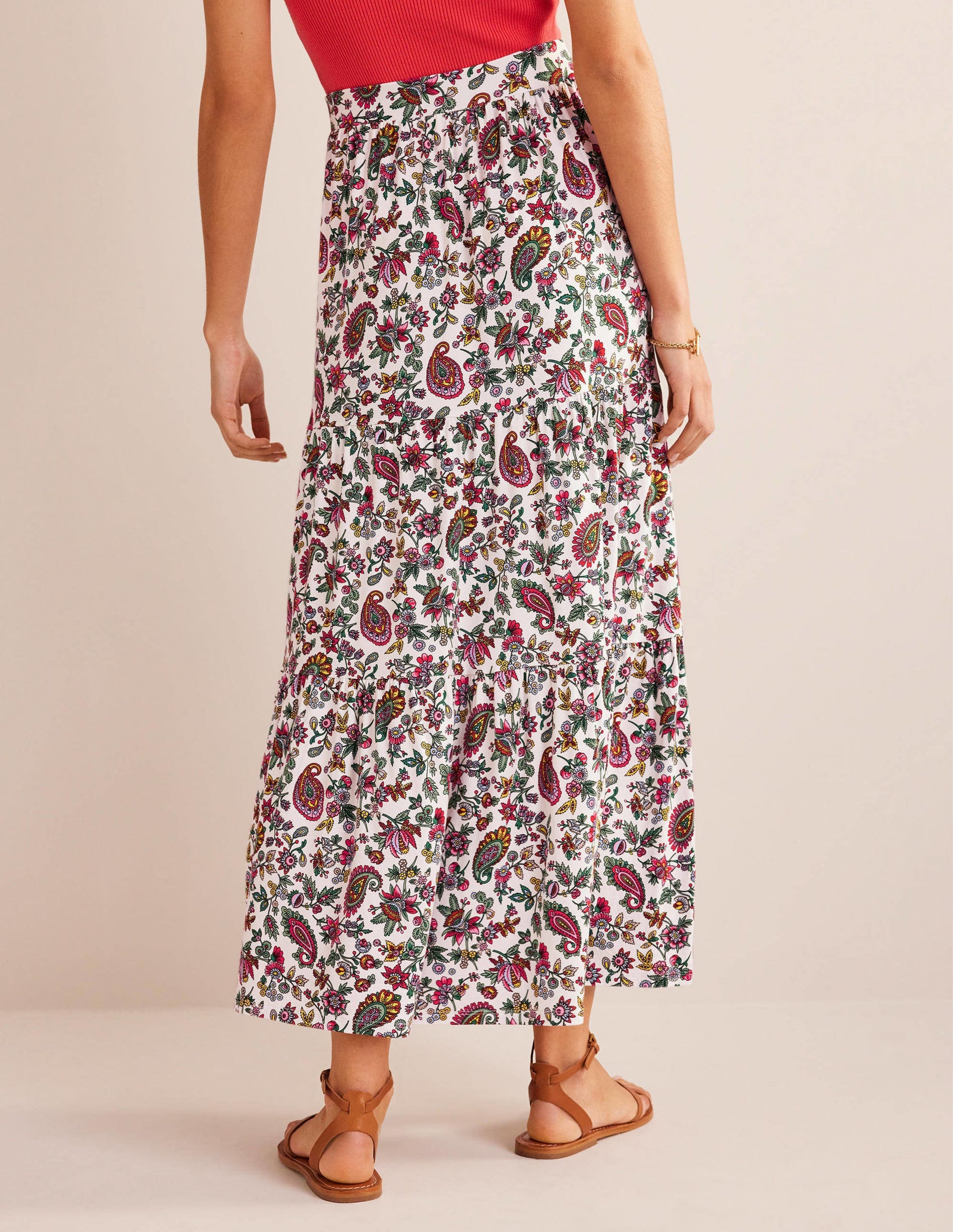 Jersey Maxi Skirt-Multi, Dandelion Paisley-3