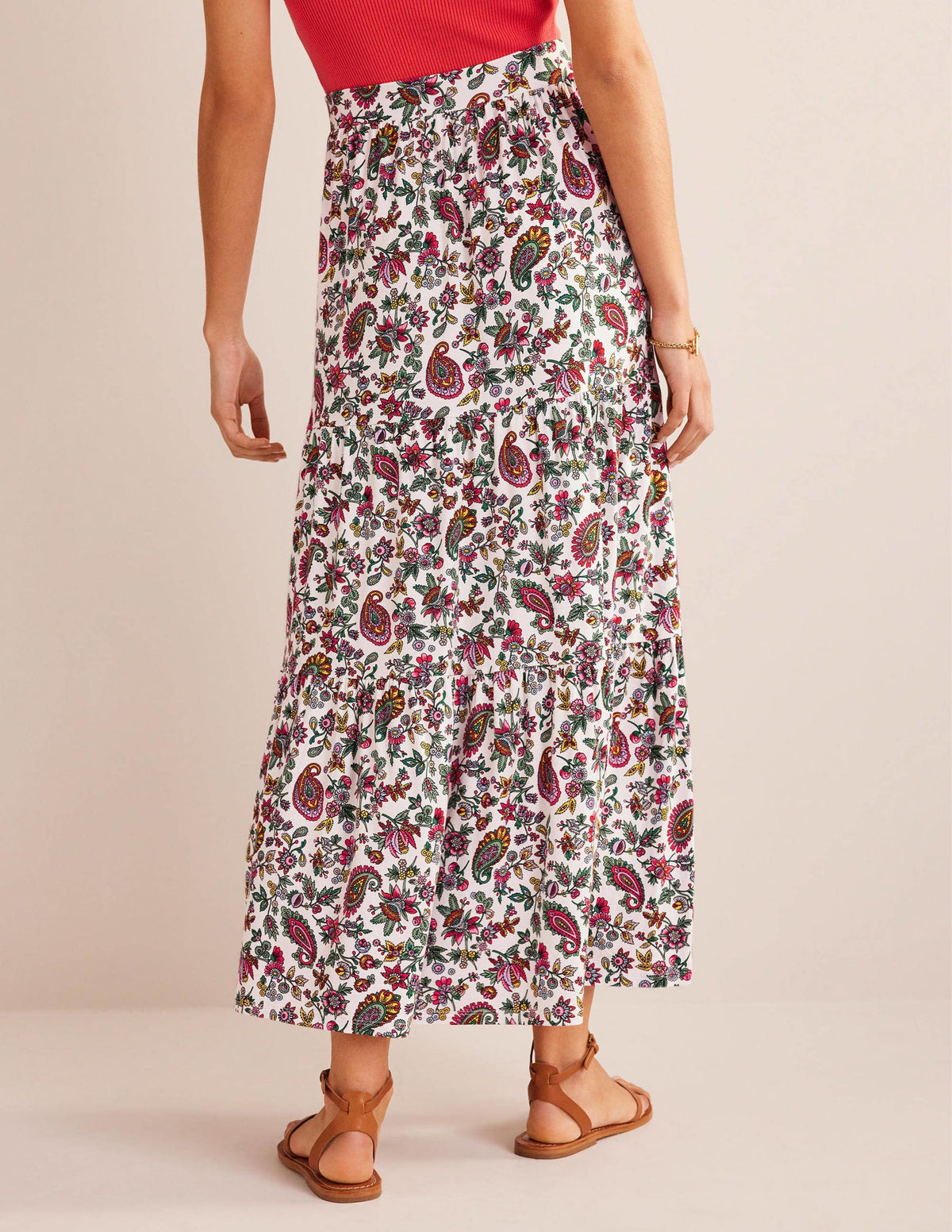 Jersey Maxi Skirt-Multi, Dandelion Paisley - Image 3