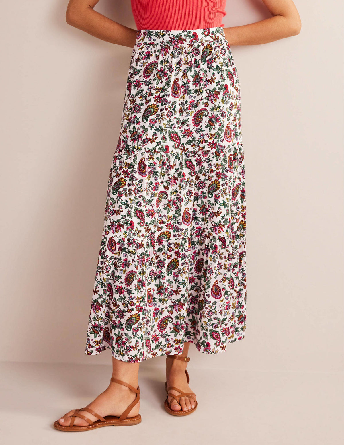 Jersey Maxi Skirt-Multi, Dandelion Paisley-4