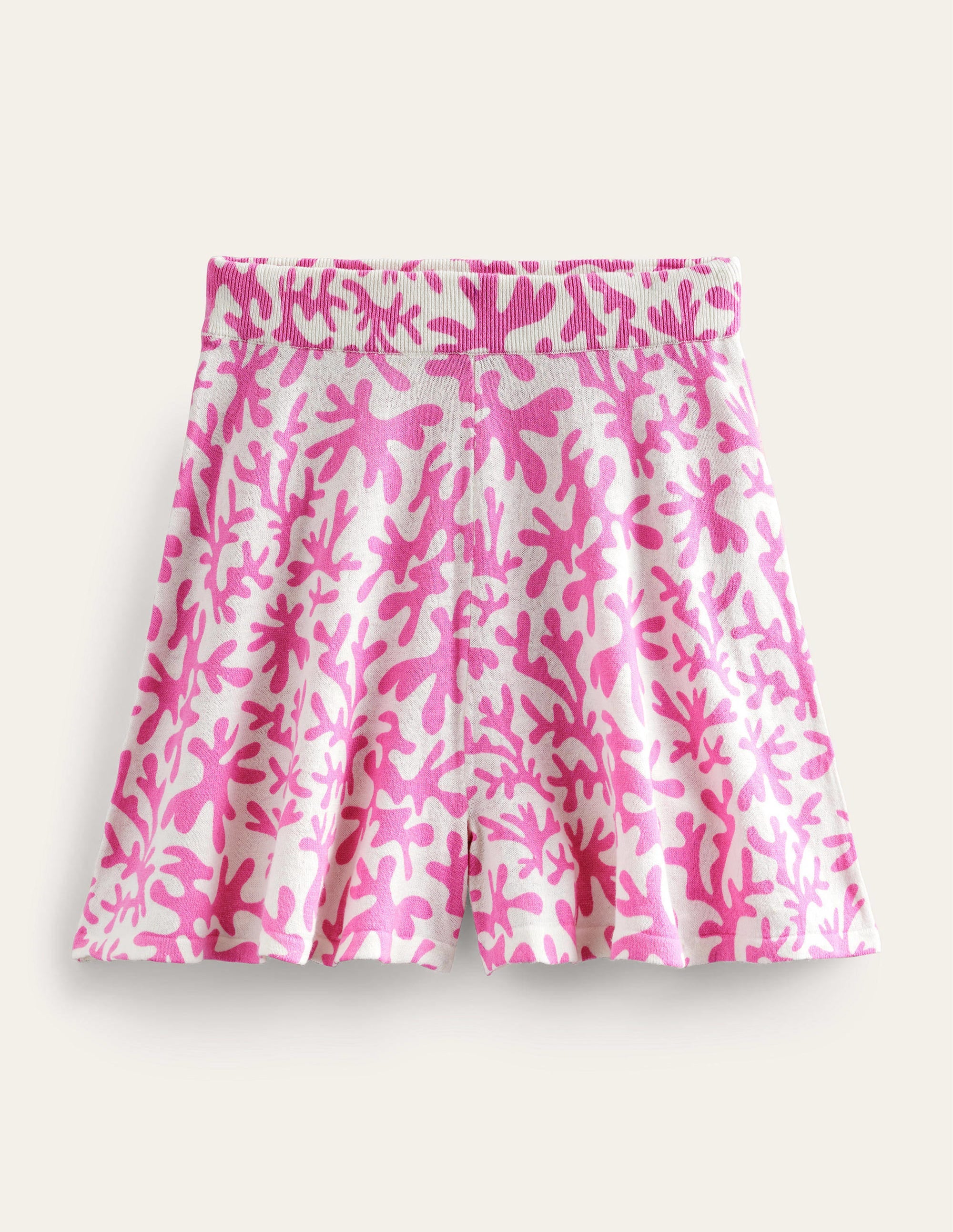 Knitted Shorts-Plum Blossom, Abstract Foliage - Image 7