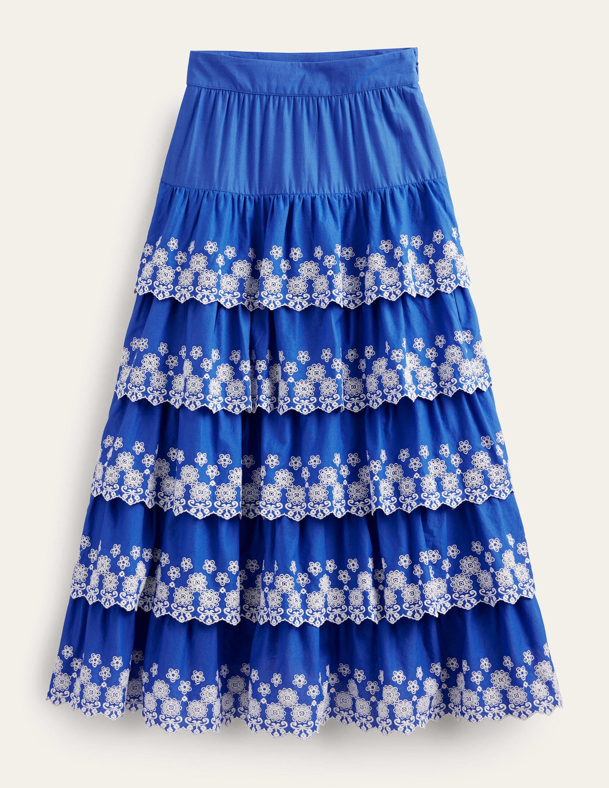 Multi Tiered Broderie Skirt-Island Blue - Image 5