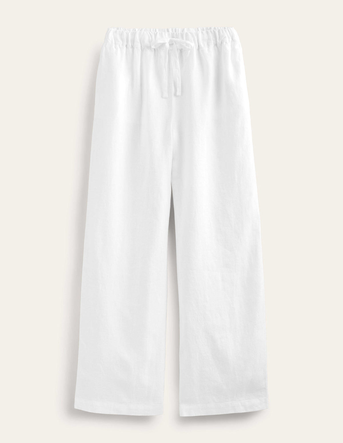 Relaxed Pull-on Linen Pants-White-5
