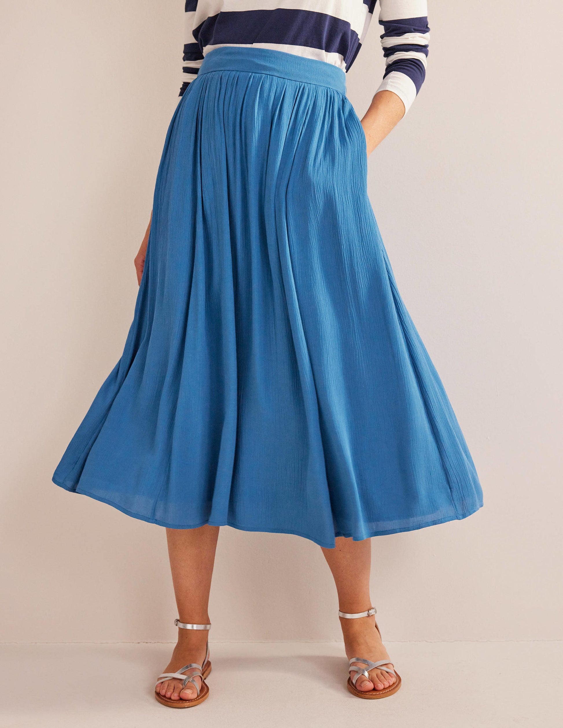Vacation Midi Skirt-Aegean blue-4