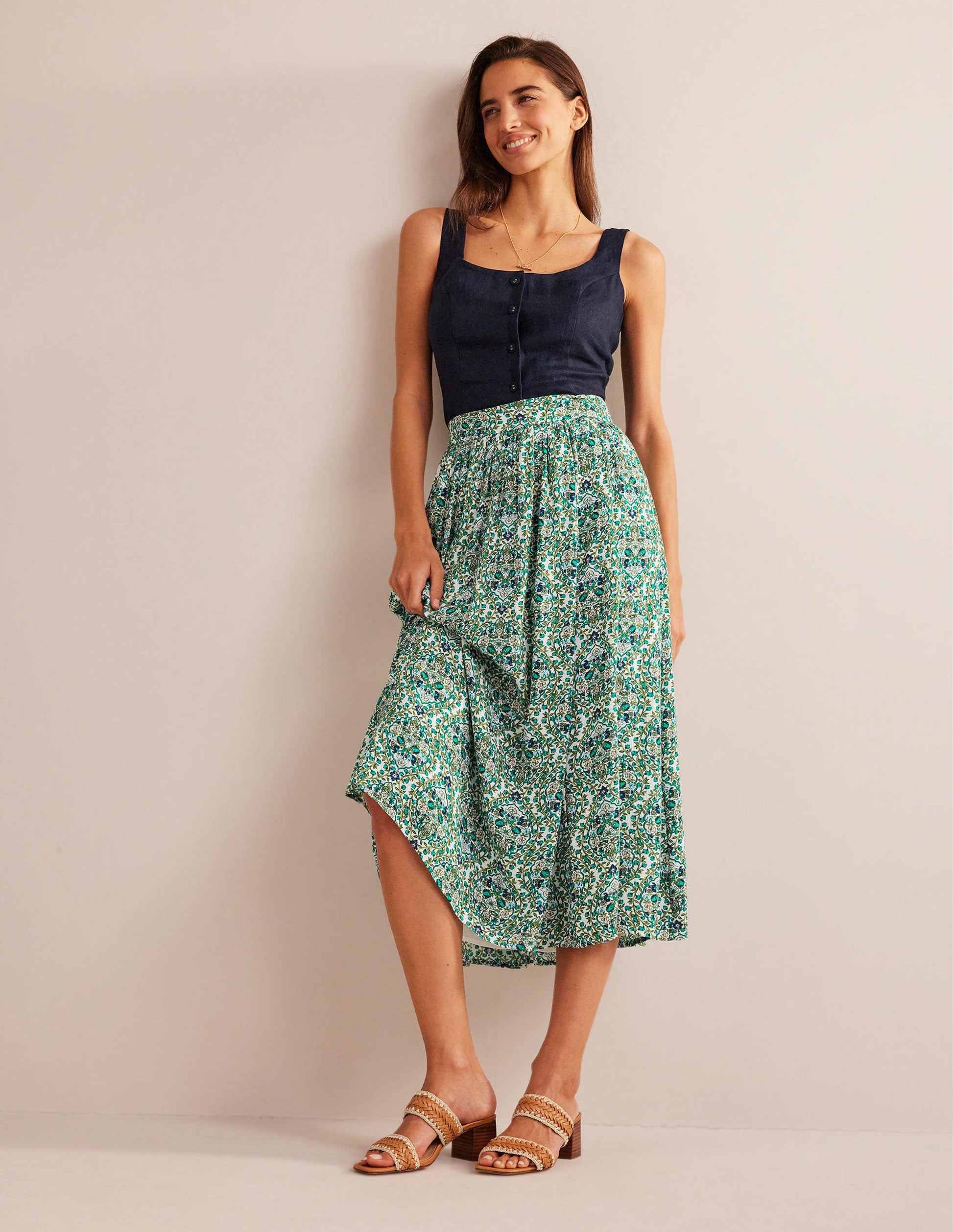 Vacation Midi Skirt-River Reed, Vine Terrace-1