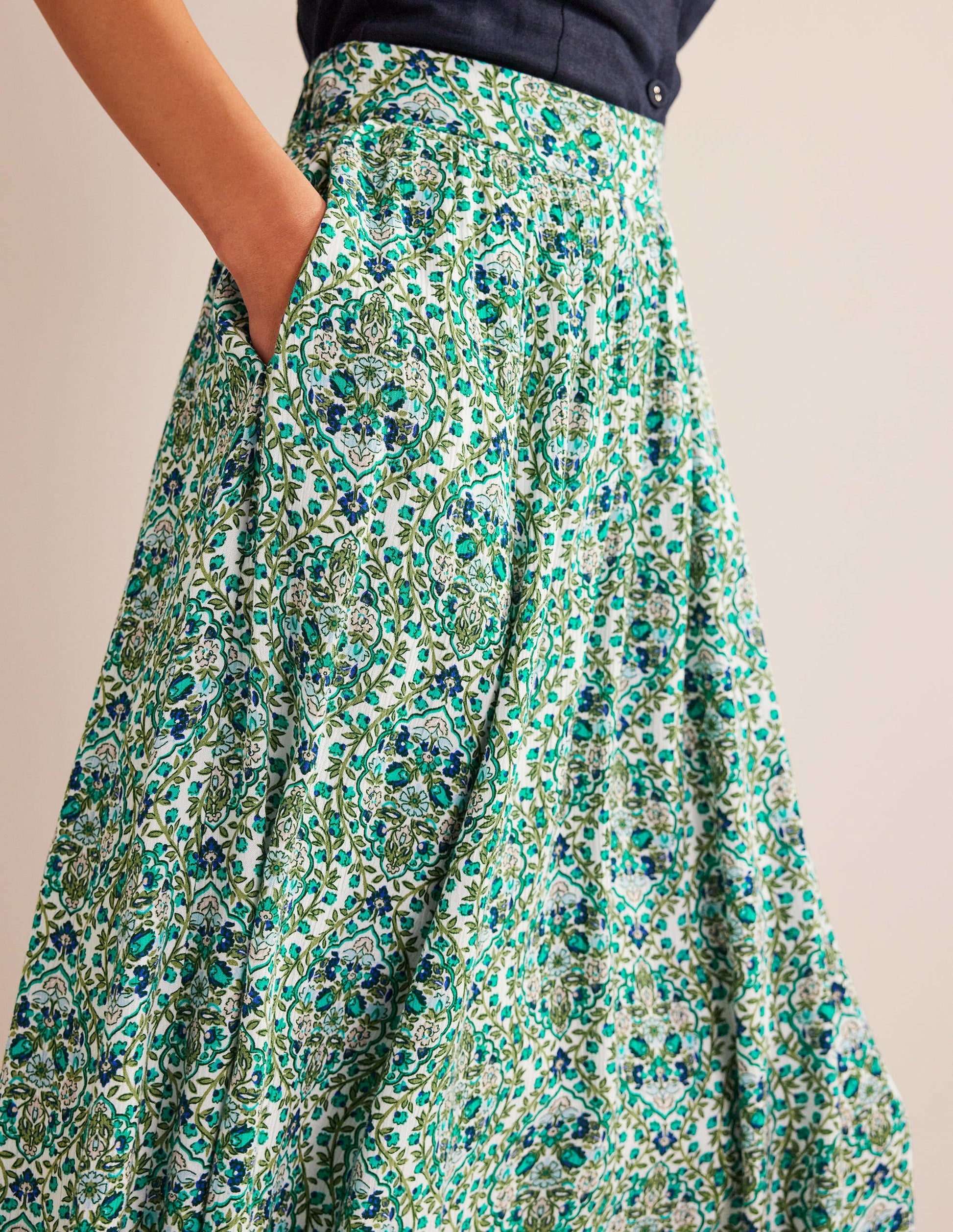 Vacation Midi Skirt-River Reed, Vine Terrace-2