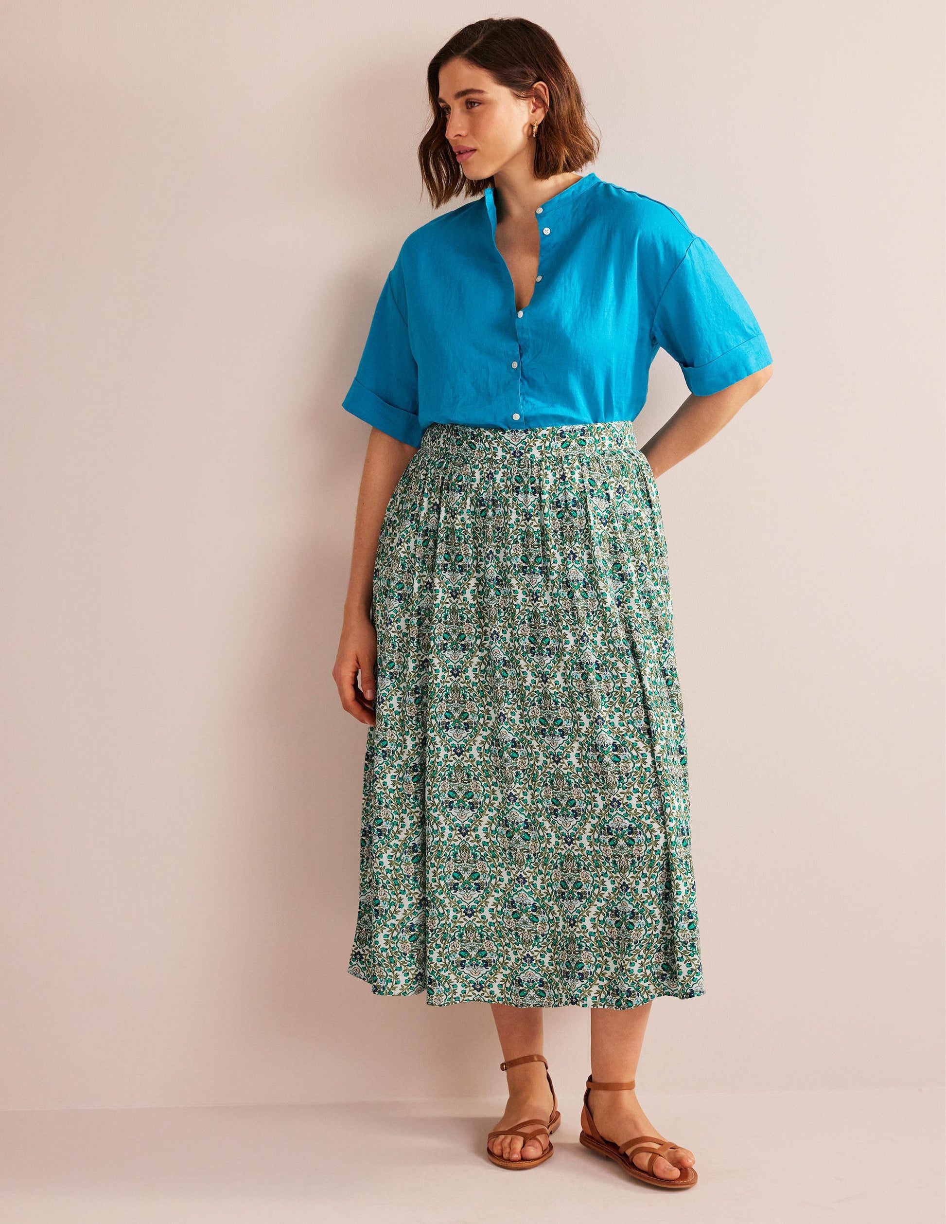 Vacation Midi Skirt-River Reed, Vine Terrace-5