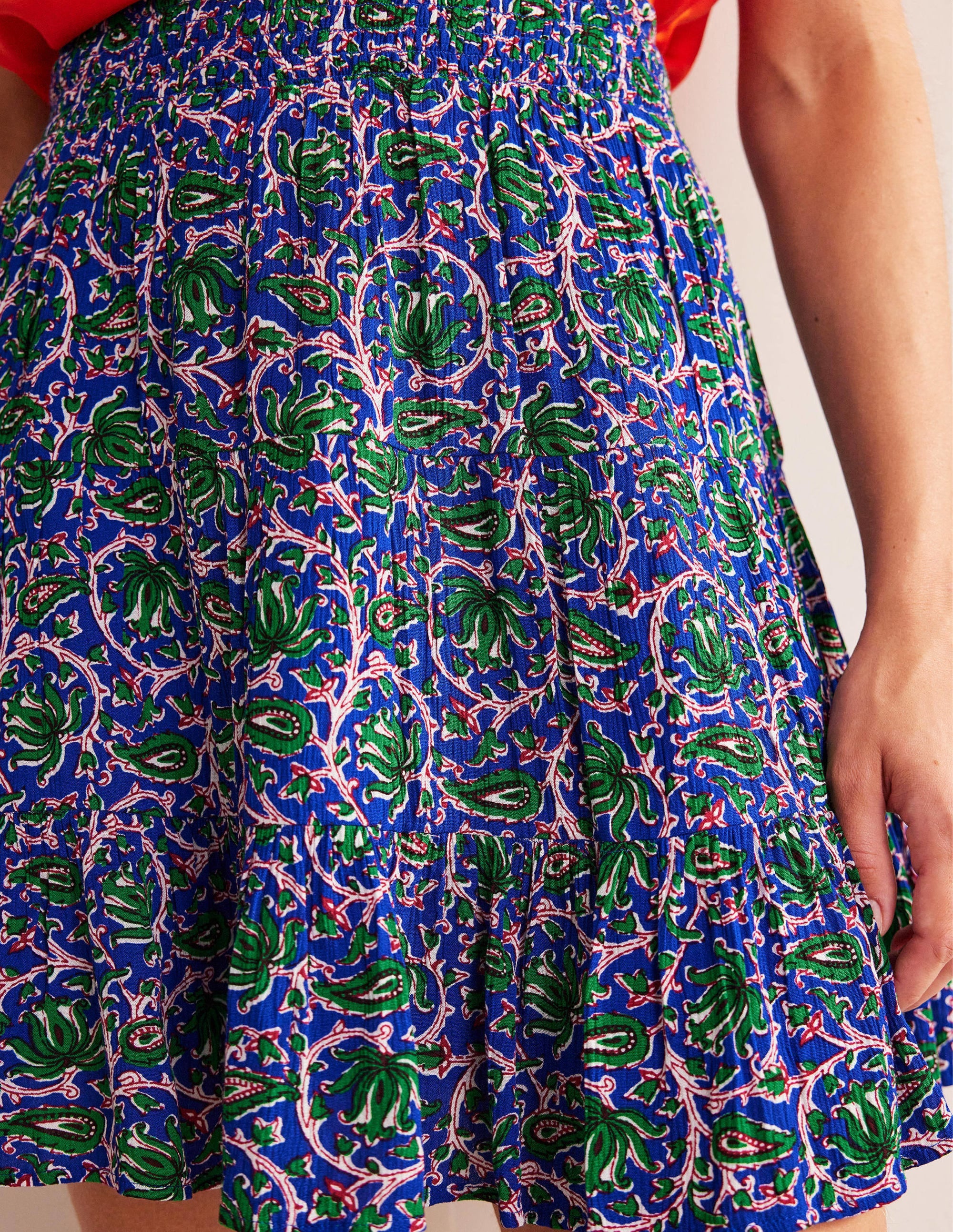 Vacation Mini Skirt-Blue Wave, Botanic Vine - Image 2