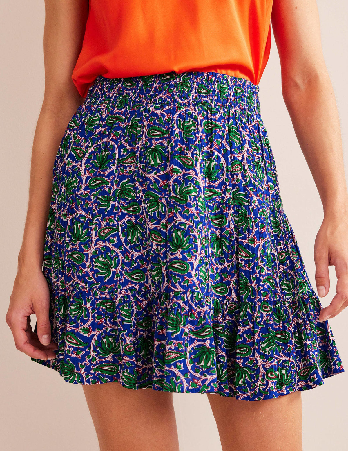 Vacation Mini Skirt-Blue Wave, Botanic Vine-4
