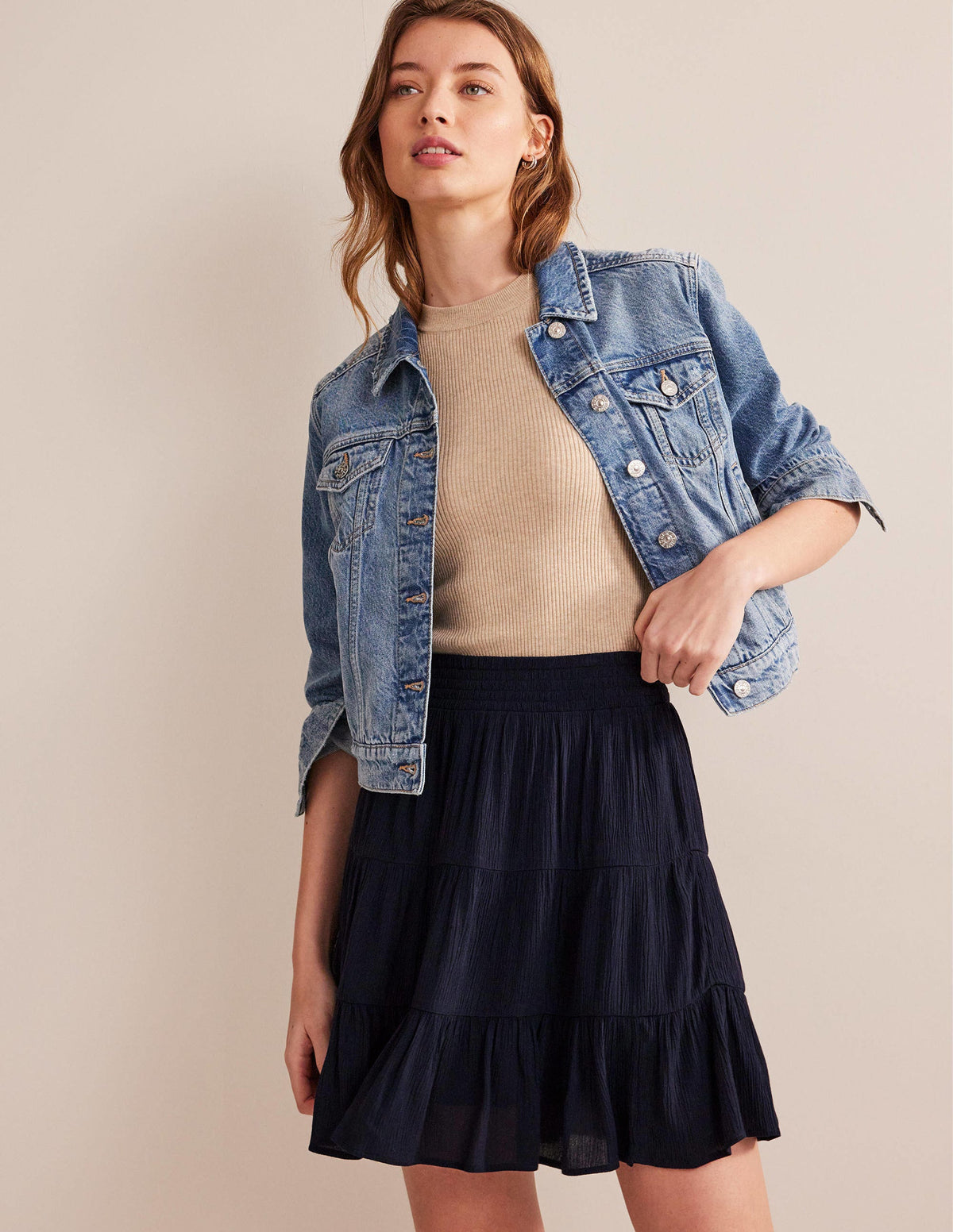 Vacation Mini Skirt-Navy - Image 1