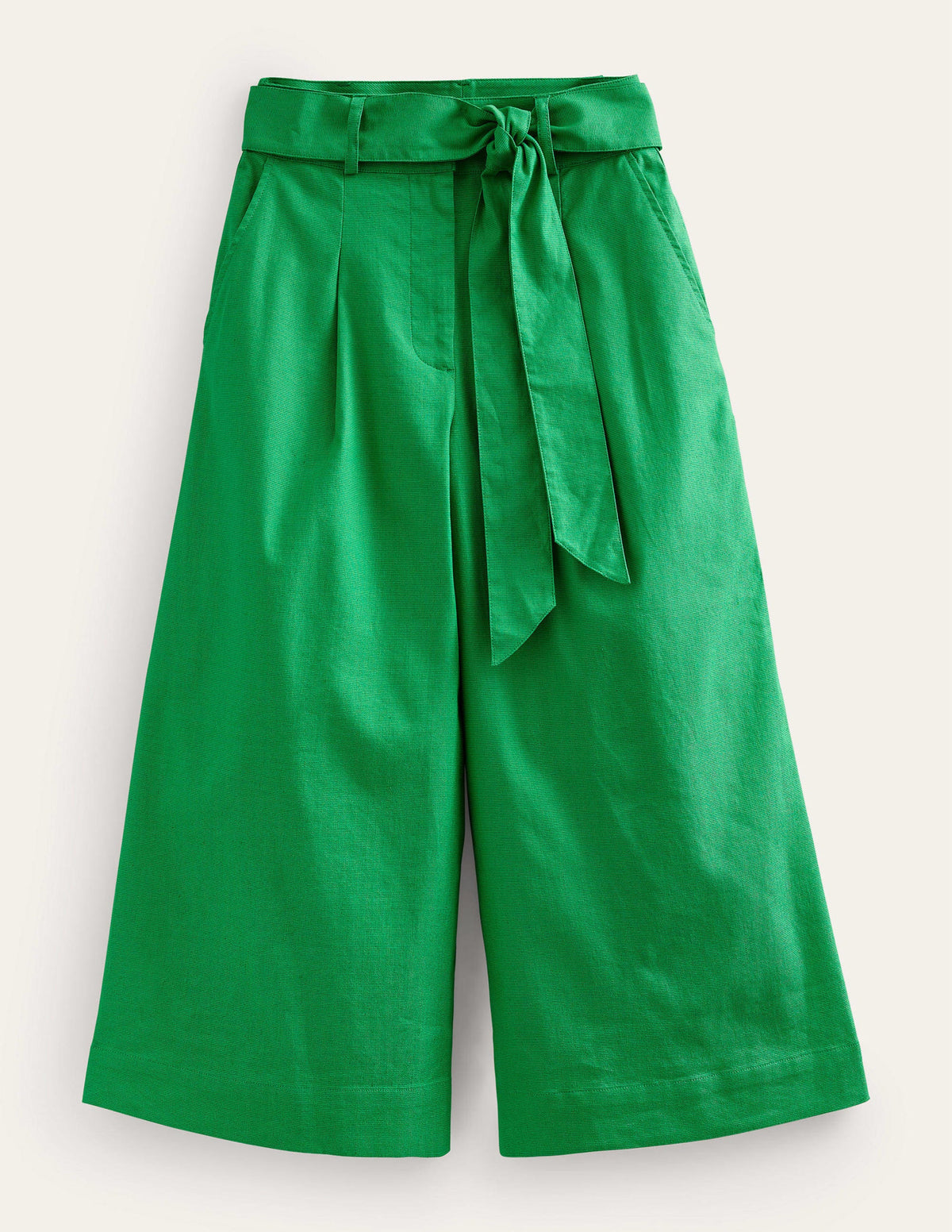 Cropped Wide-Leg Pants-Rich Emerald - Image 5