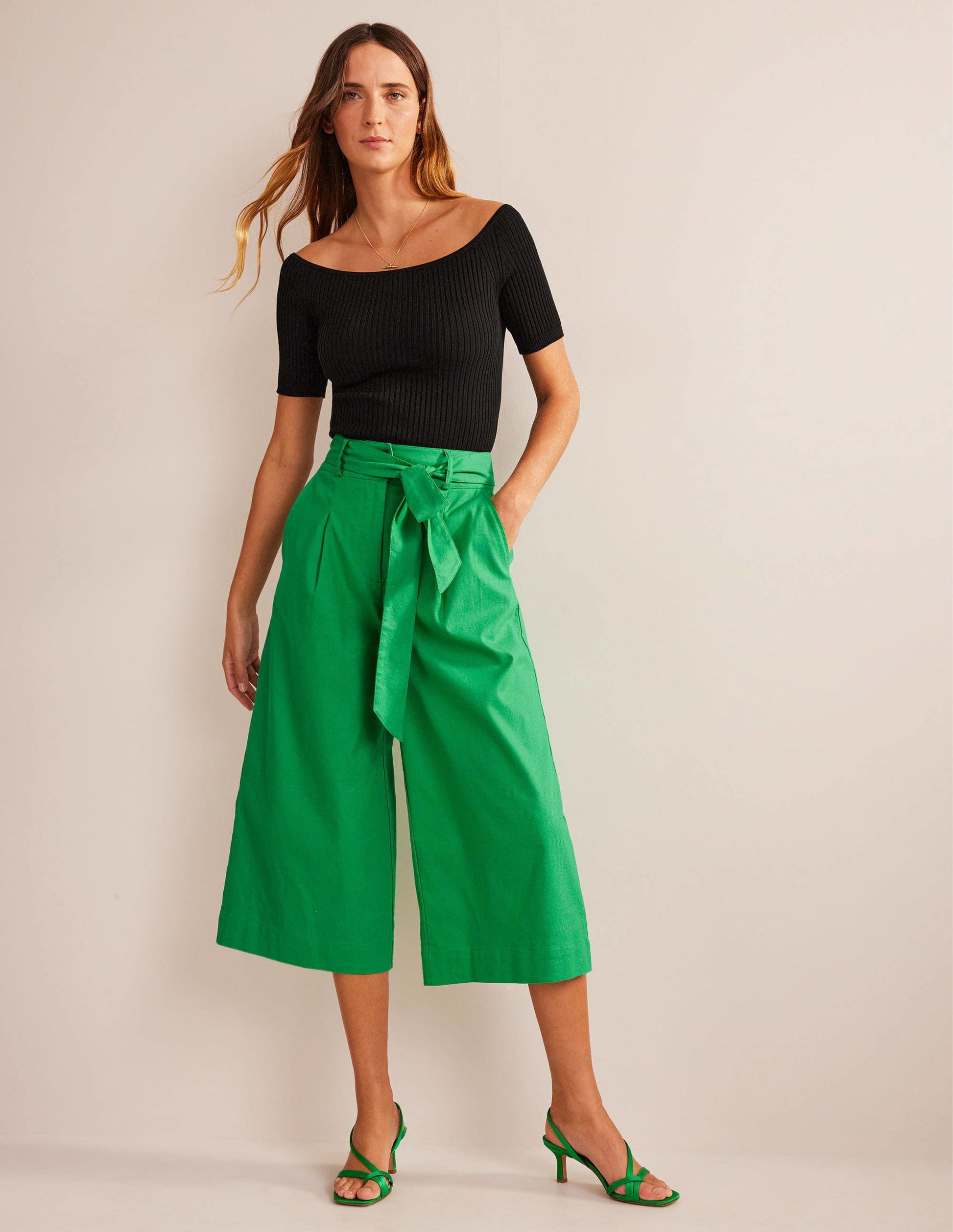 Cropped Wide-Leg Pants-Rich Emerald-1
