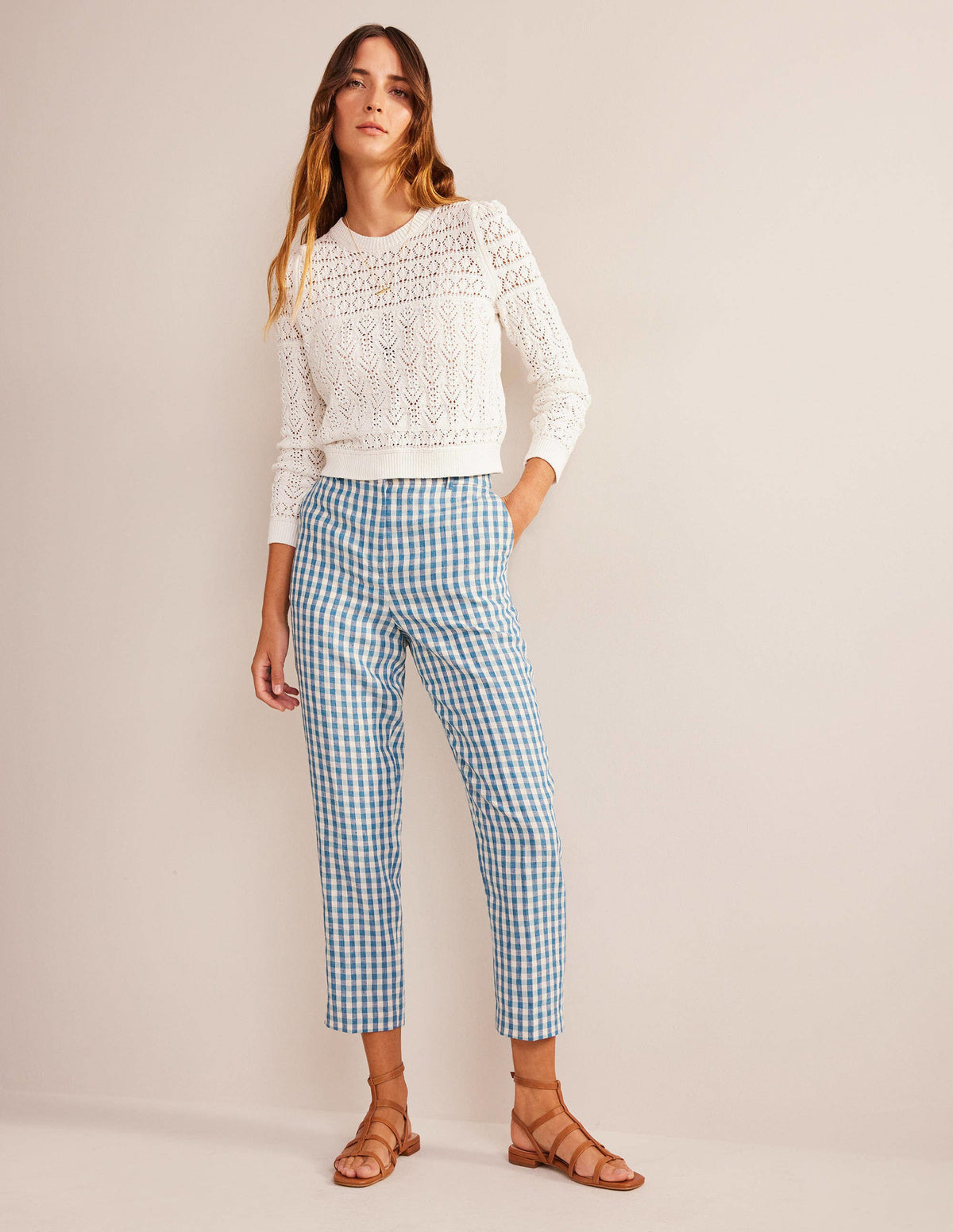 Kew Linen Pants-Check - Image 1