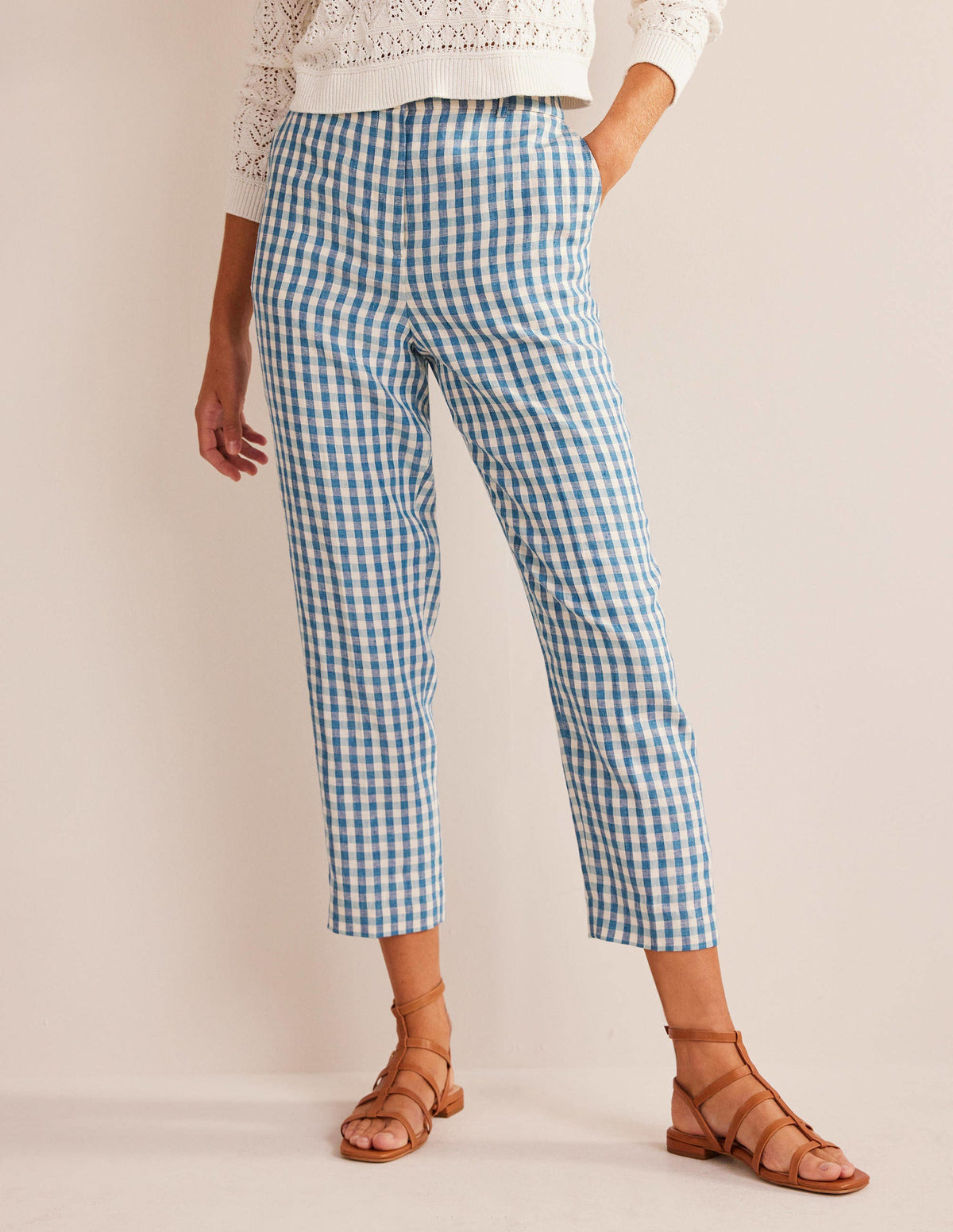 Kew Linen Pants-Check - Image 4