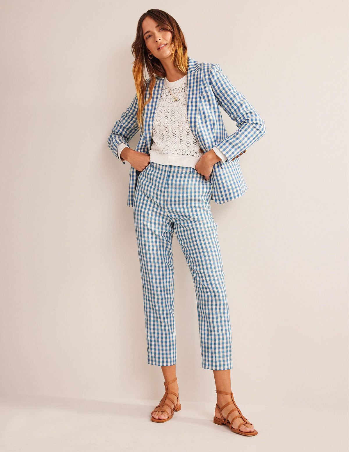 Kew Linen Pants-Check - Image 5