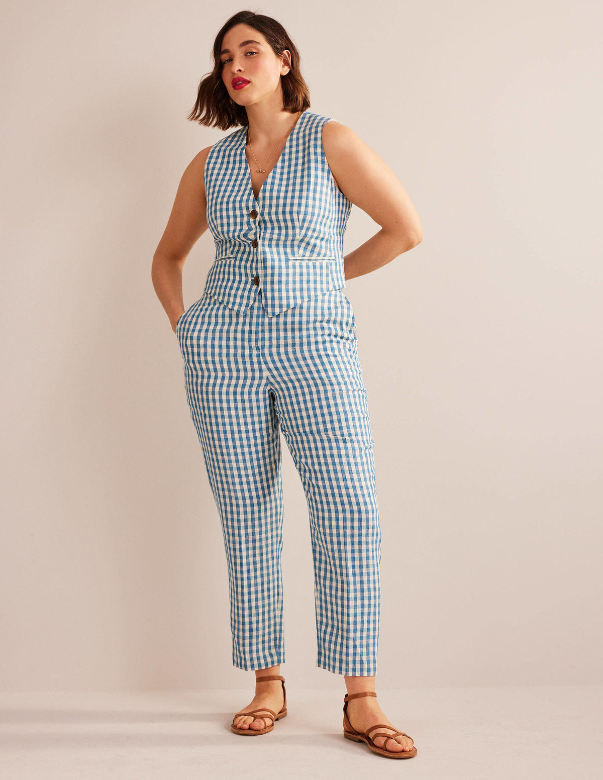 Kew Linen Pants-Check-6