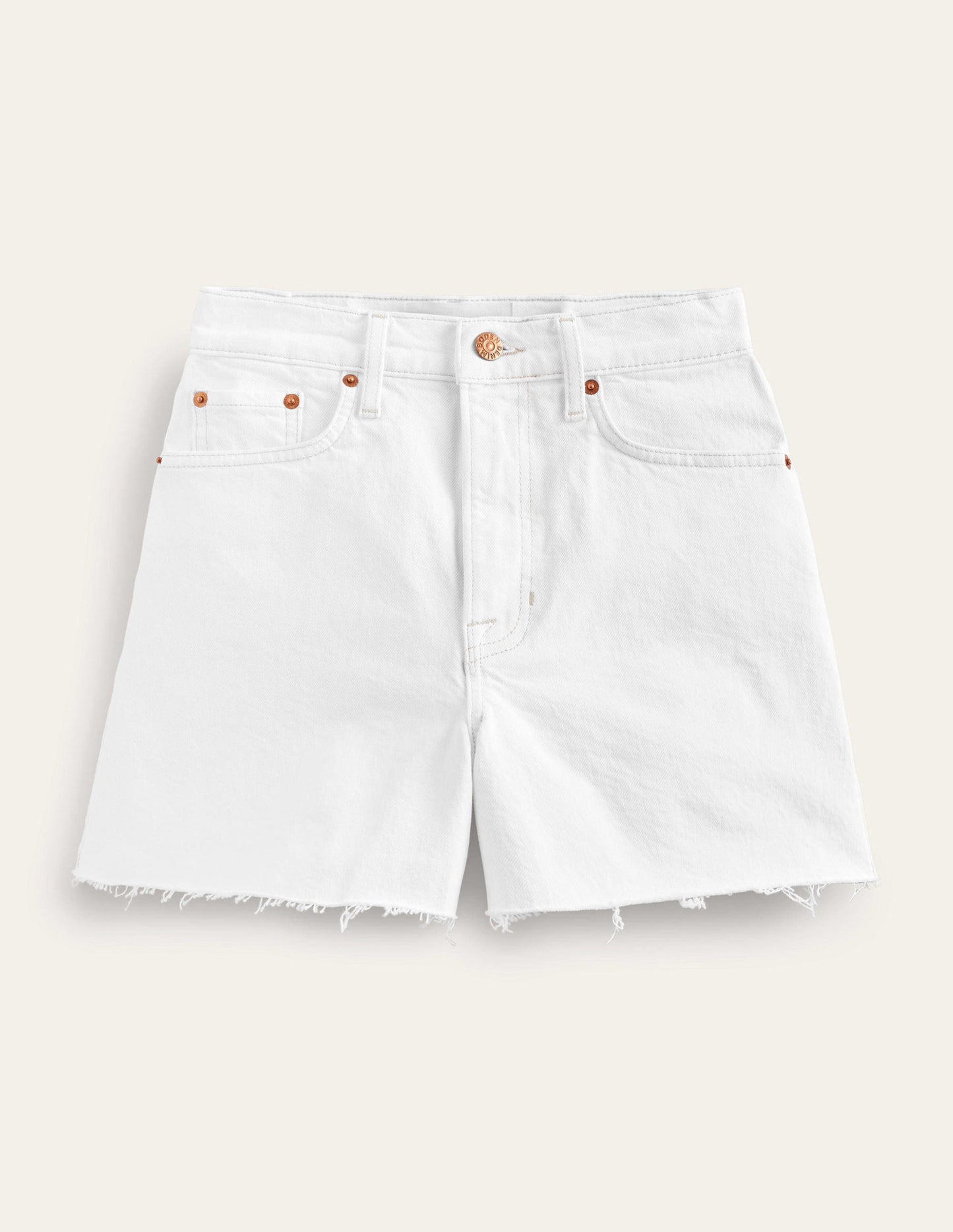 A-Line Denim Shorts-White