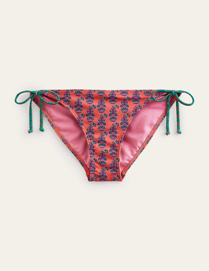 Symi String Bikini Bottoms-Persimmon Orange Paisley-5