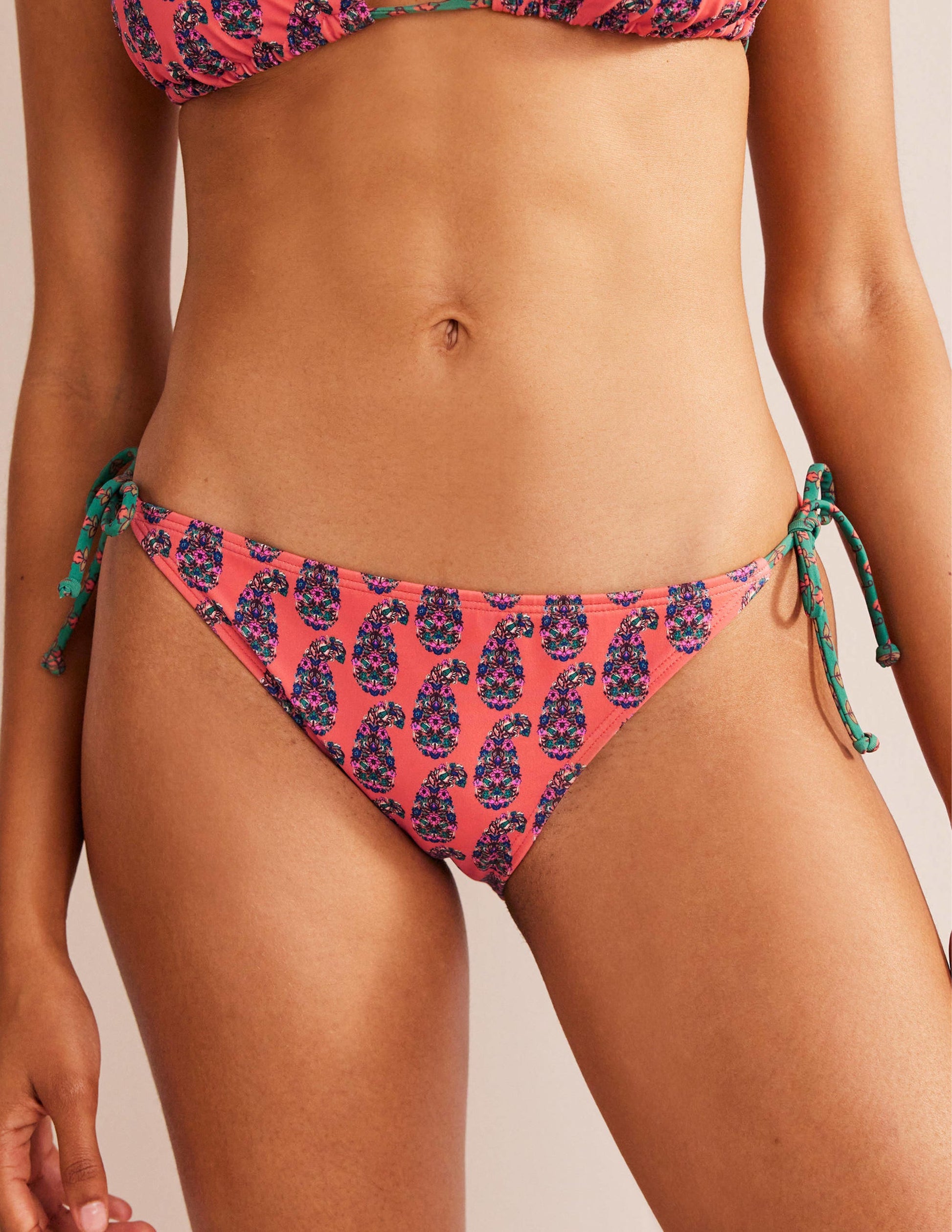 Symi String Bikini Bottoms-Persimmon Orange Paisley-4