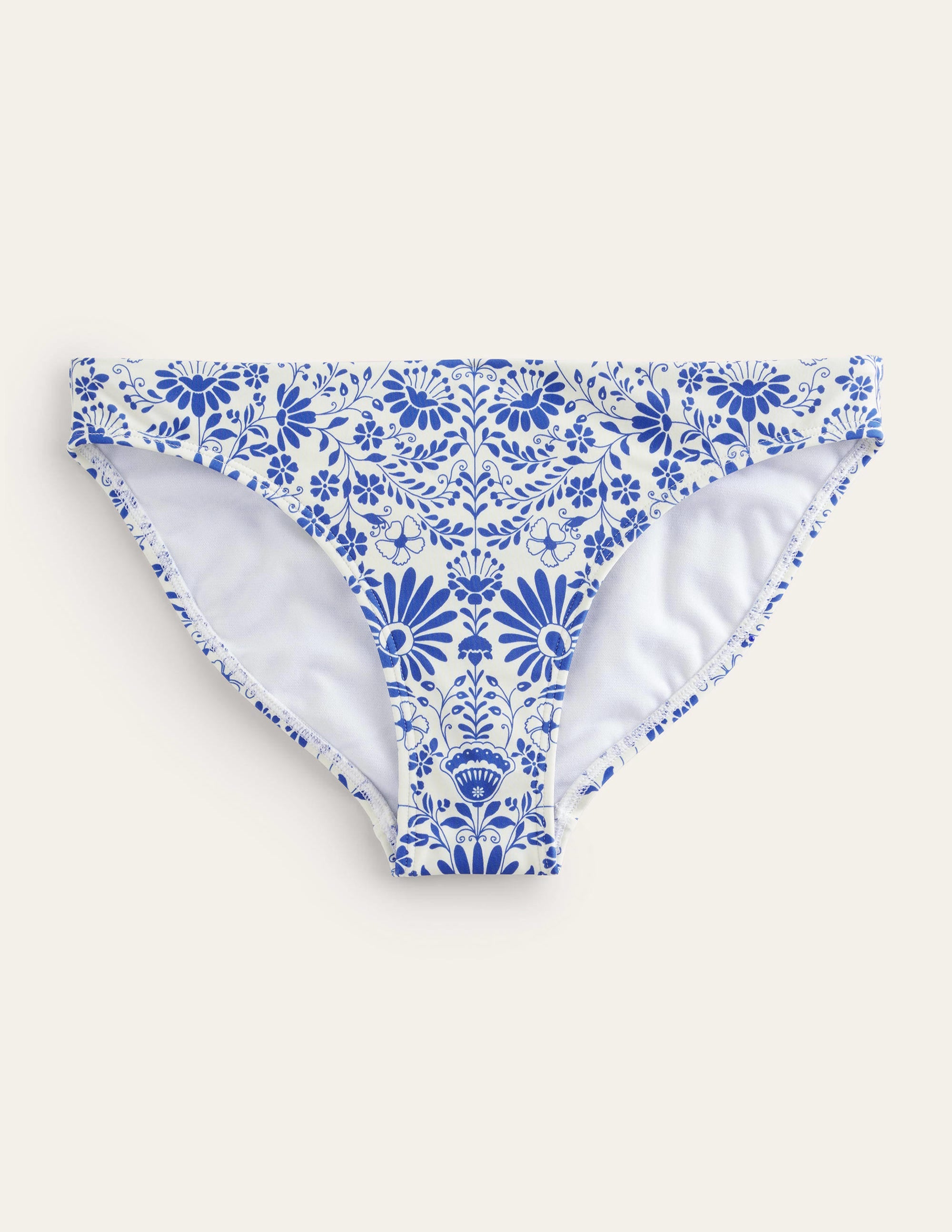 Classic Bikini Bottoms-Ivory, Lake Blue Gardenia - Image 5