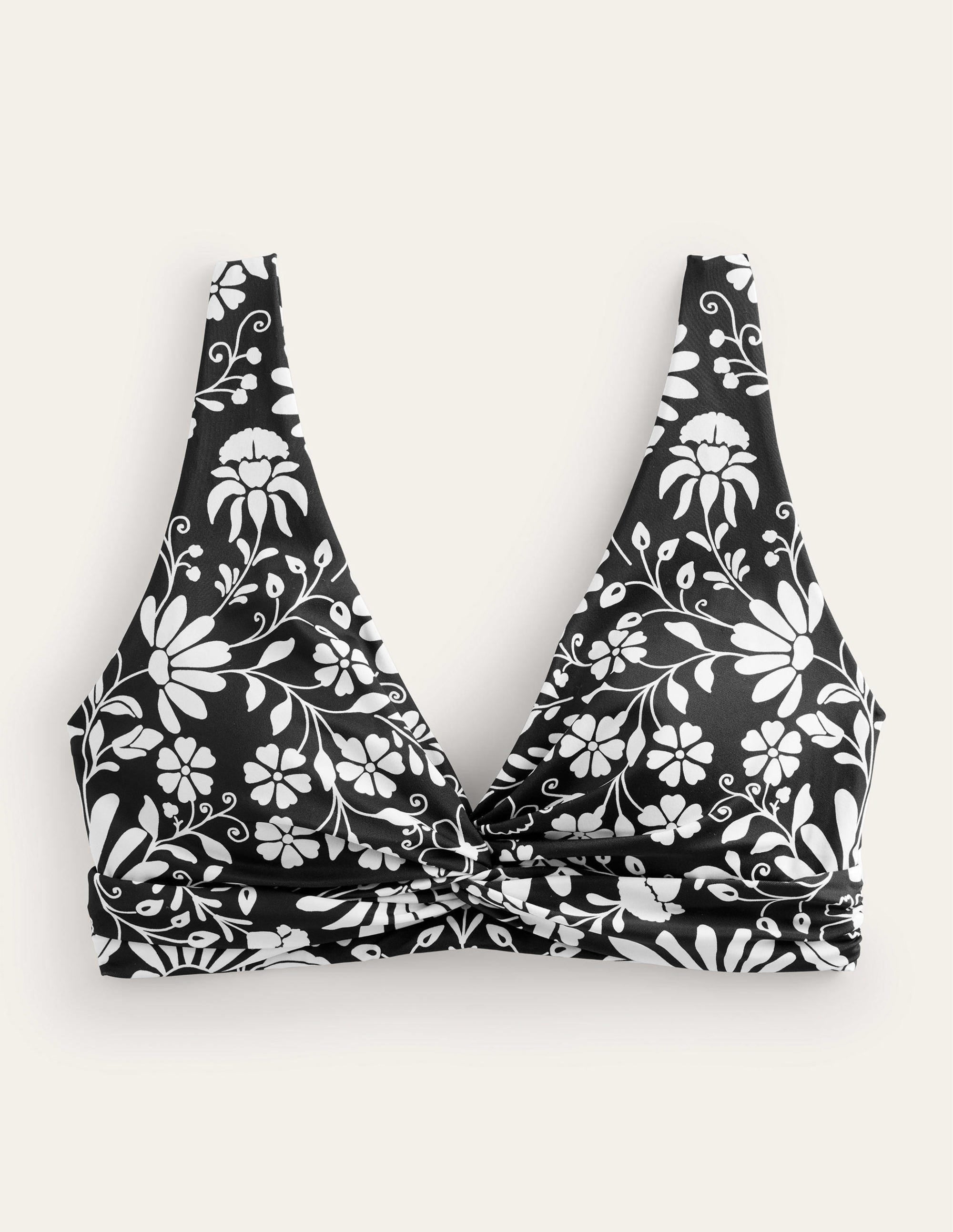 Twisted Classic Bikini Top-Nero, Gardenia Sprig - Image 5