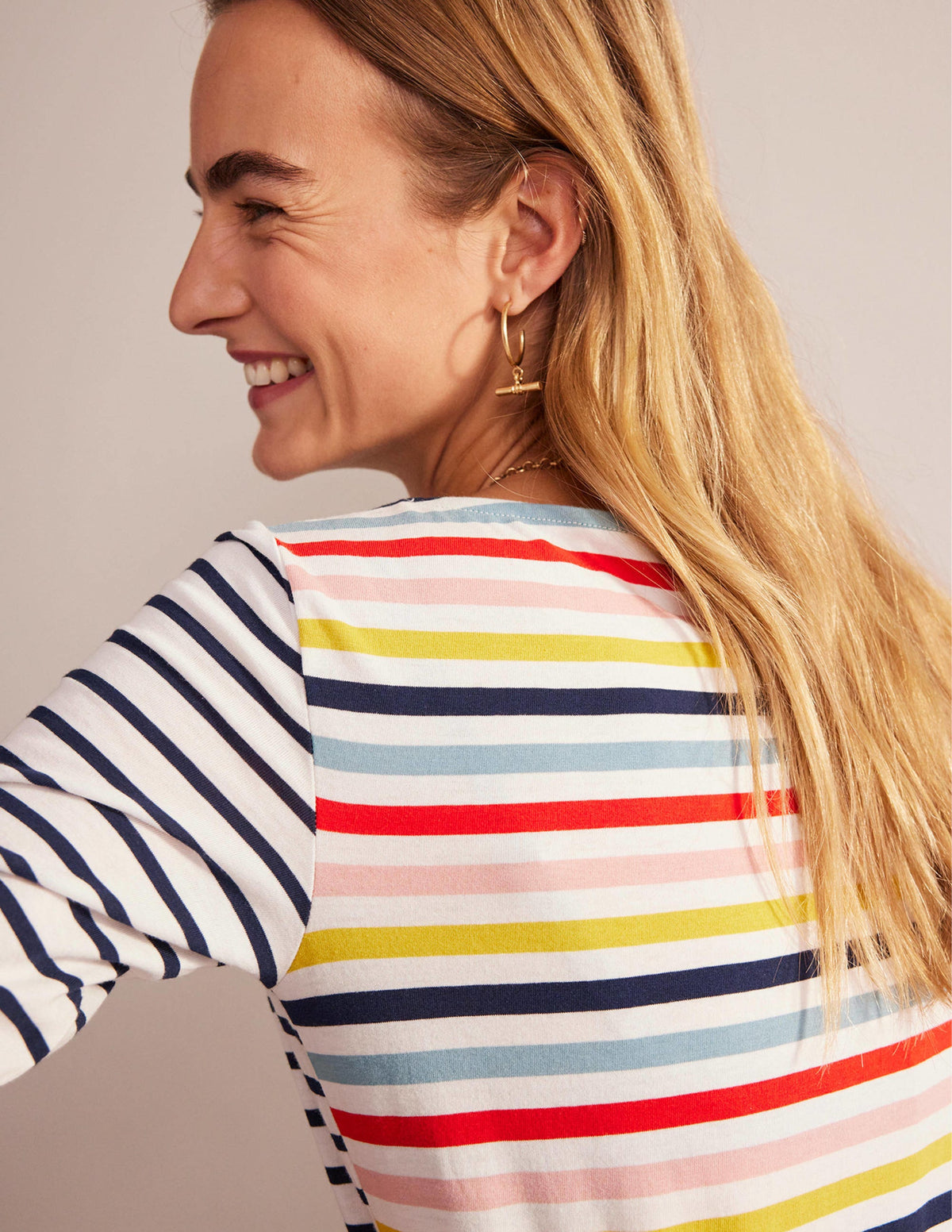 Ella Long Sleeve Breton-Rainbow Multistripe - Image 3