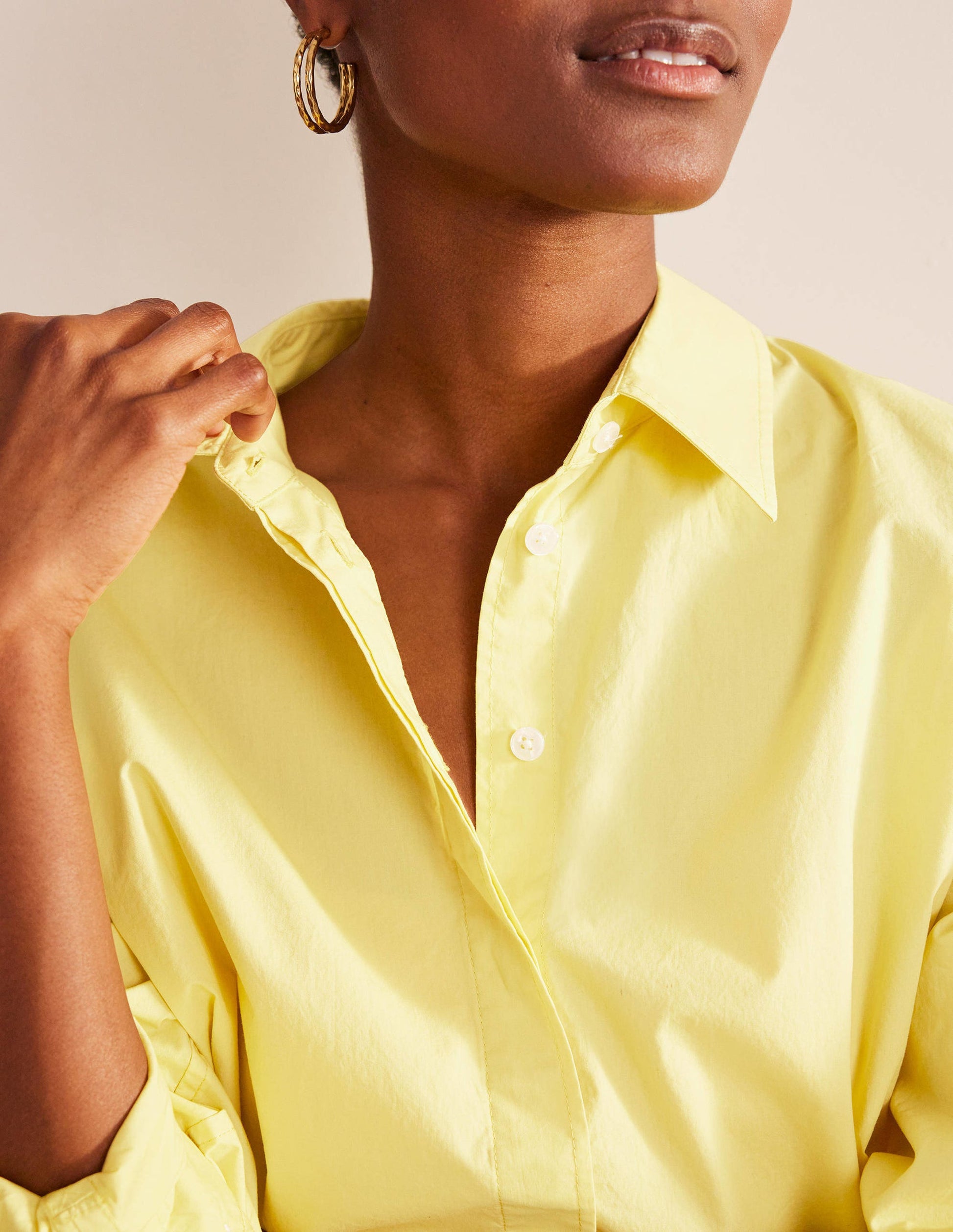 Oversized Cotton Shirt-Pineapple-2