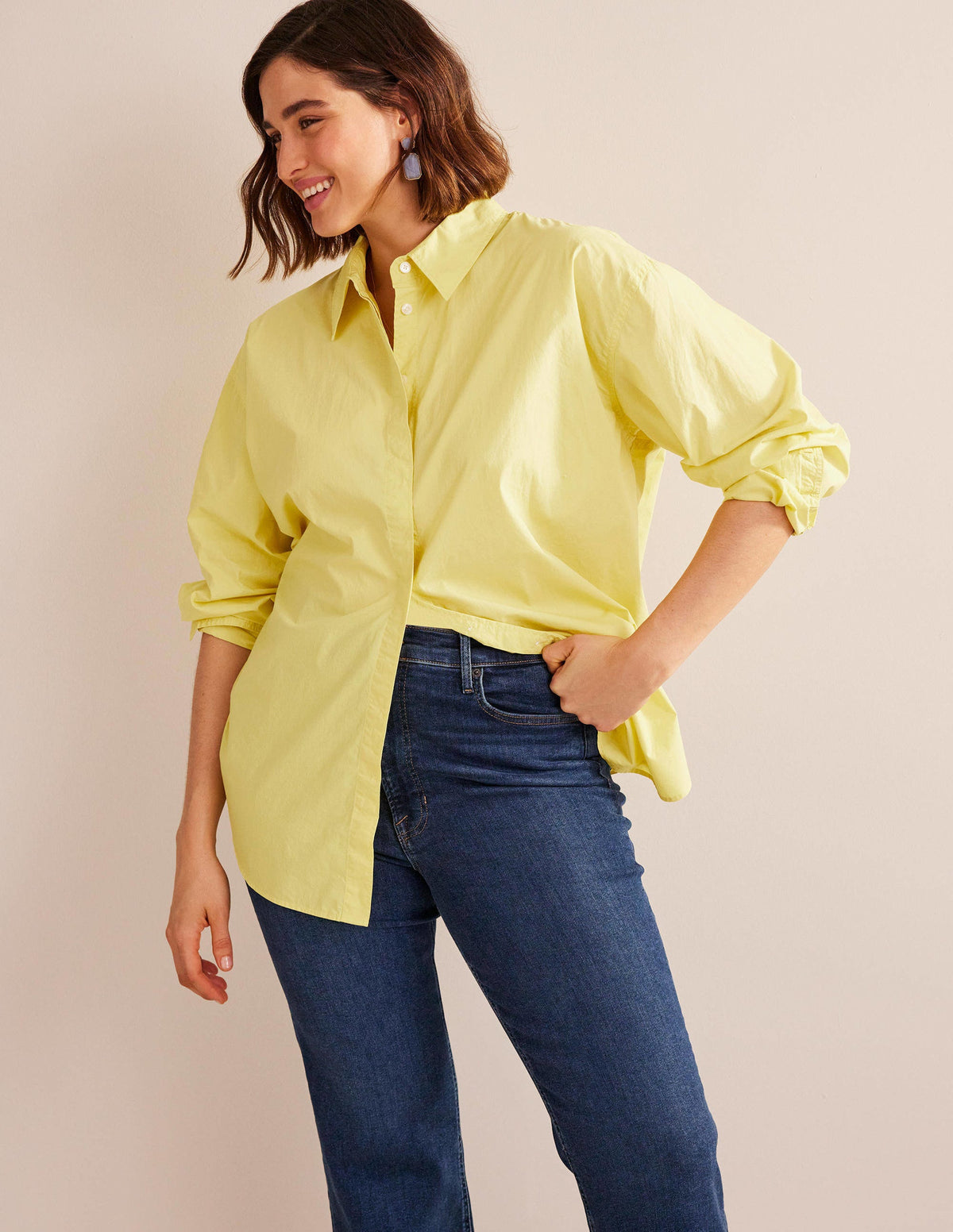 Oversized Cotton Shirt-Pineapple-5