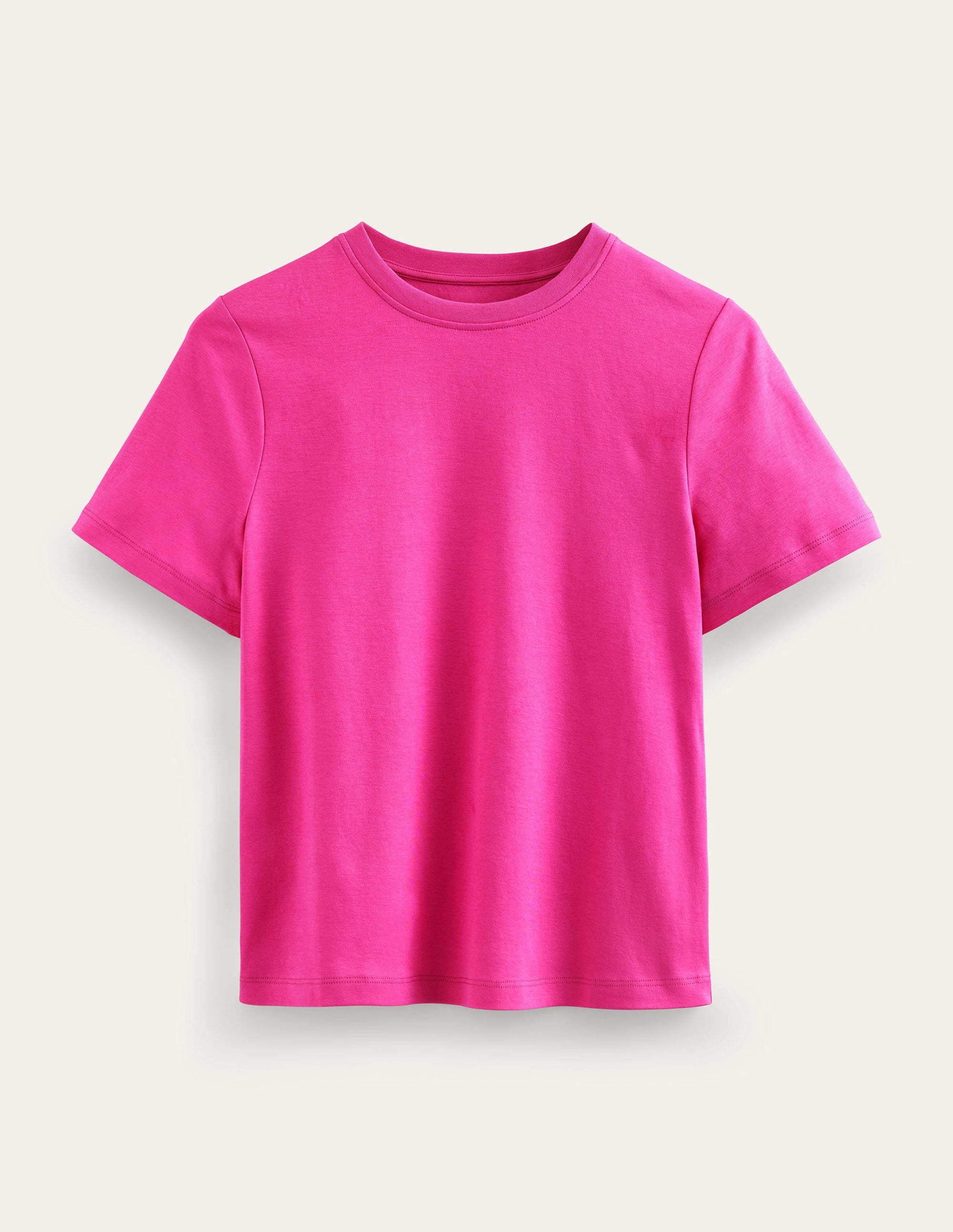 Cotton Crew Neck T-Shirt-Fuchsia Fedora - Image 7
