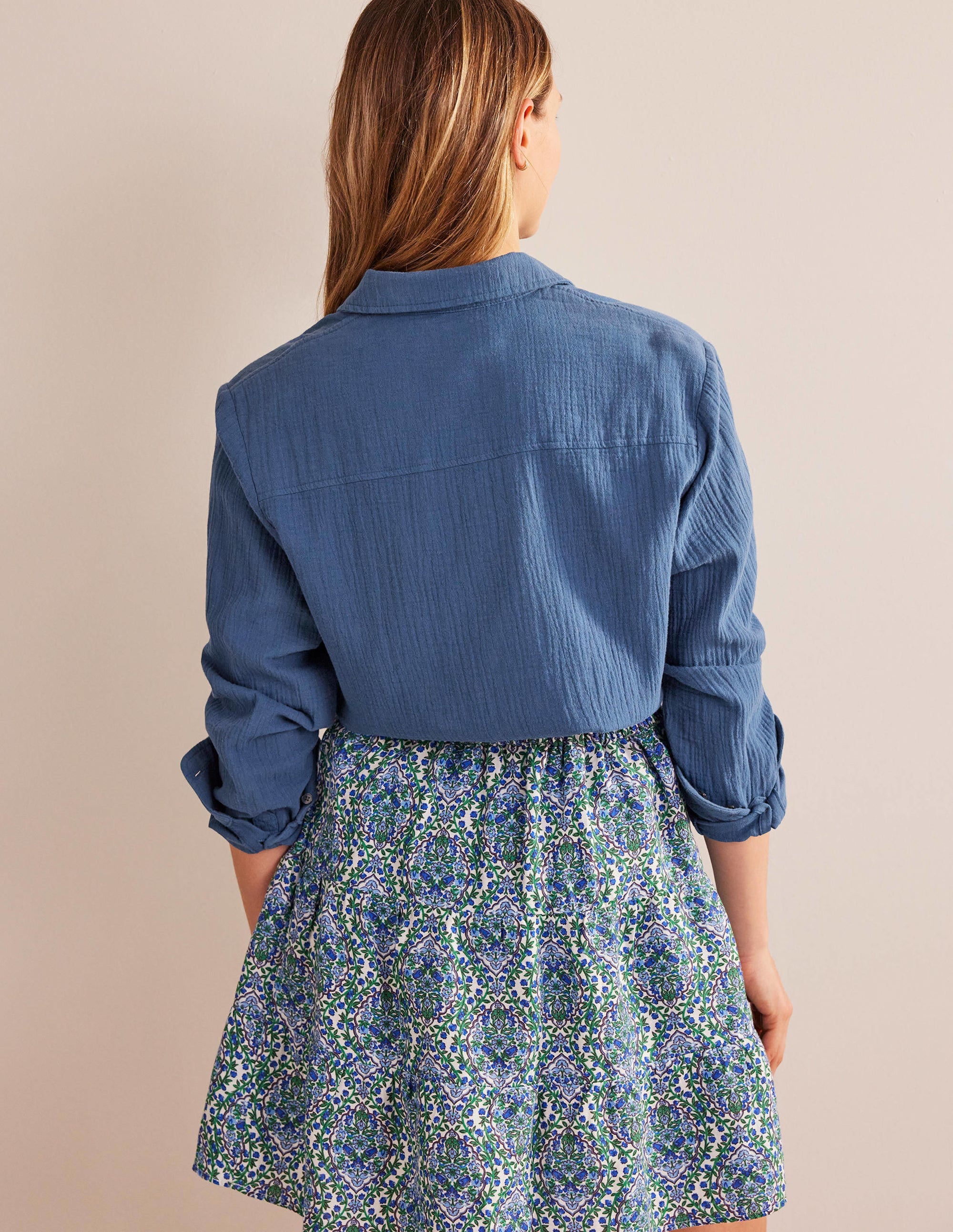 Cotton Texture Shirt-True Navy - Image 3