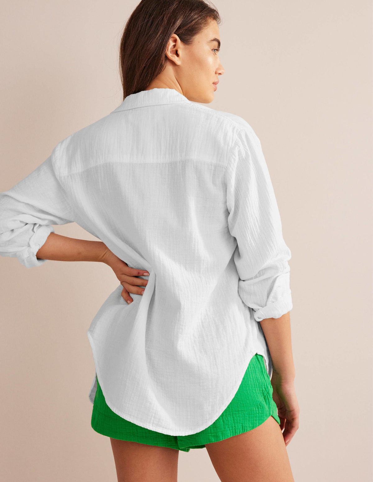 Cotton Texture Shirt-White - Image 3