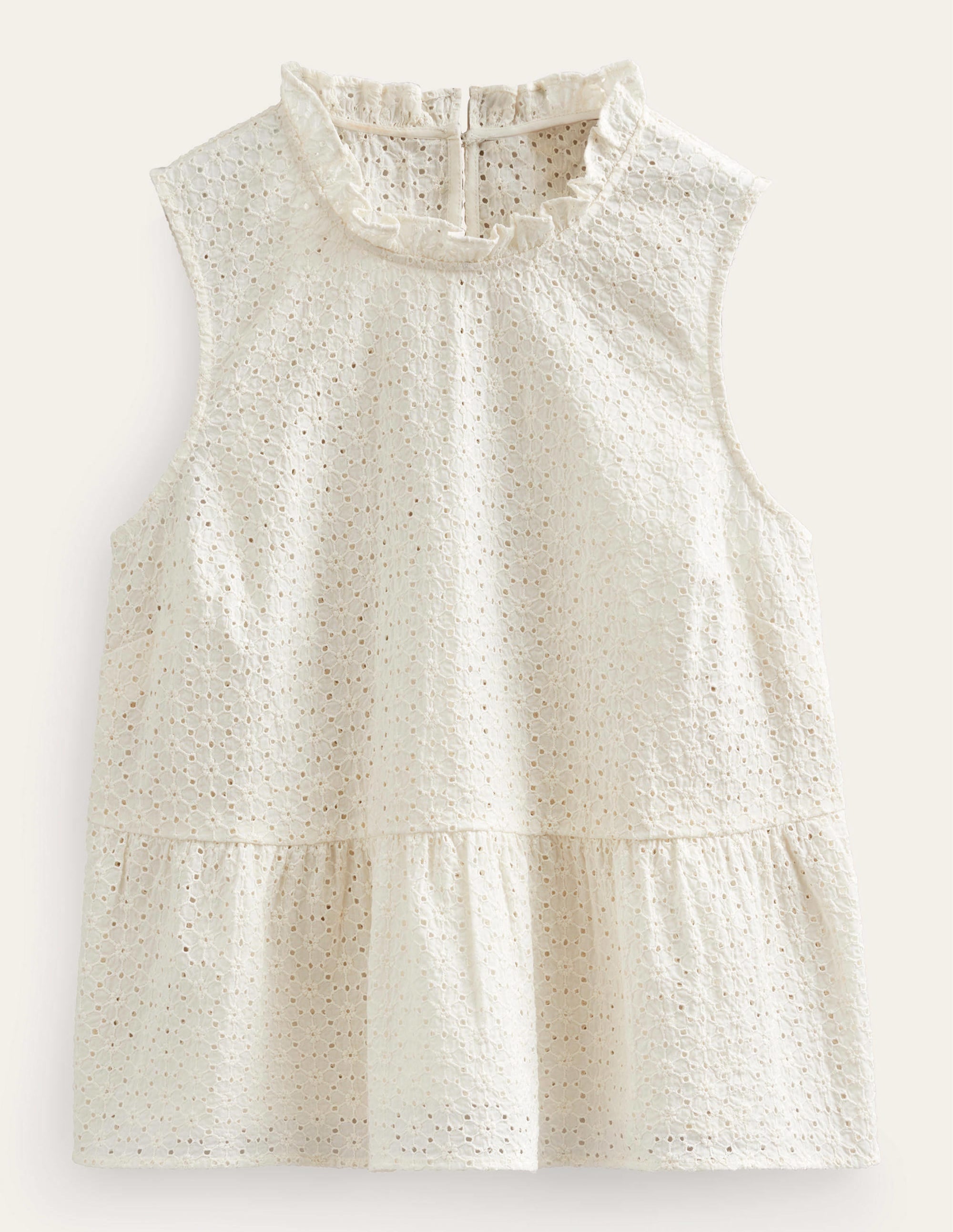 Broderie Peplum Top-Ivory - Image 7