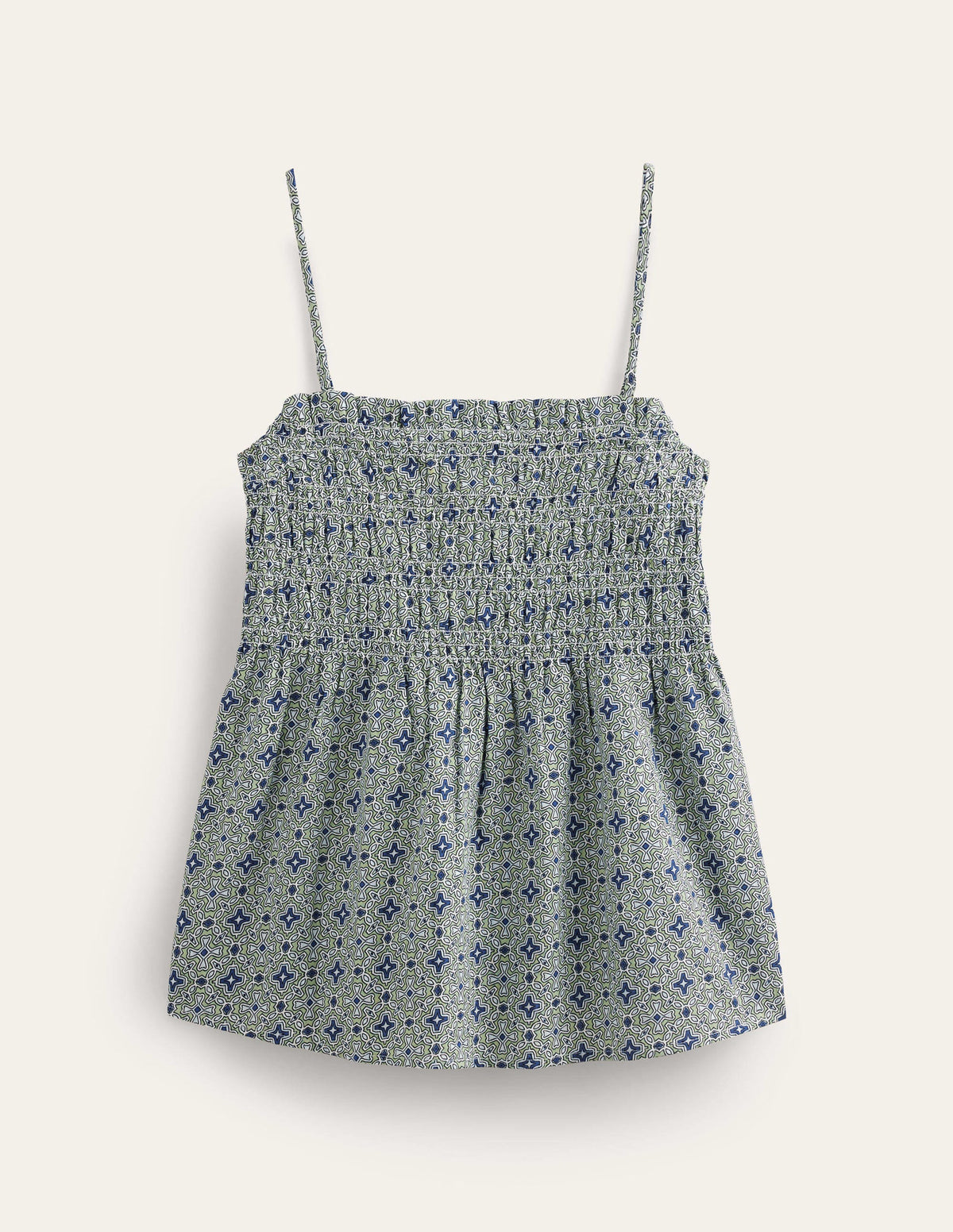 Smocked Cami Top-Reseda, Floral Tile - Image 5