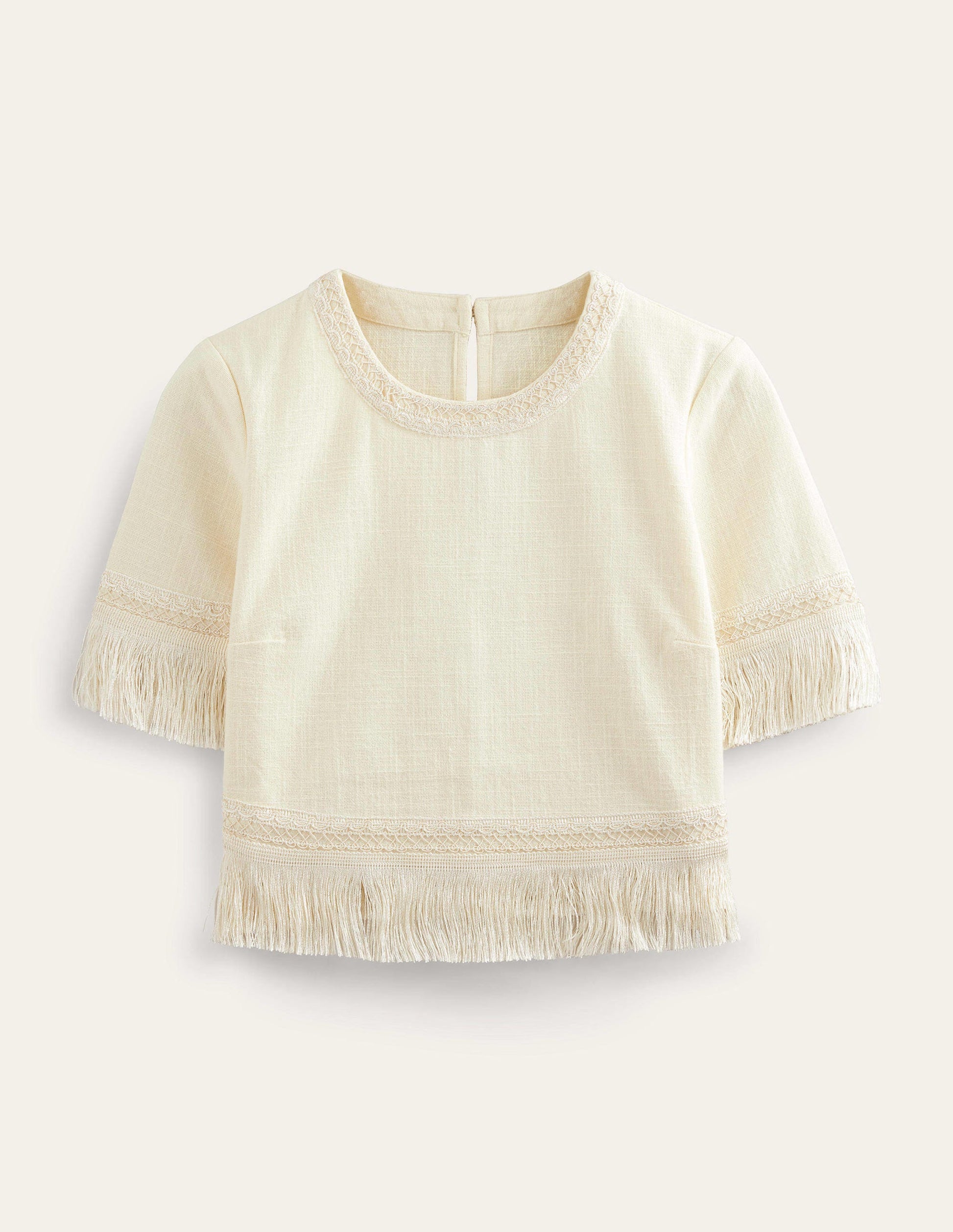 Fringe Trim Top-Ivory-5