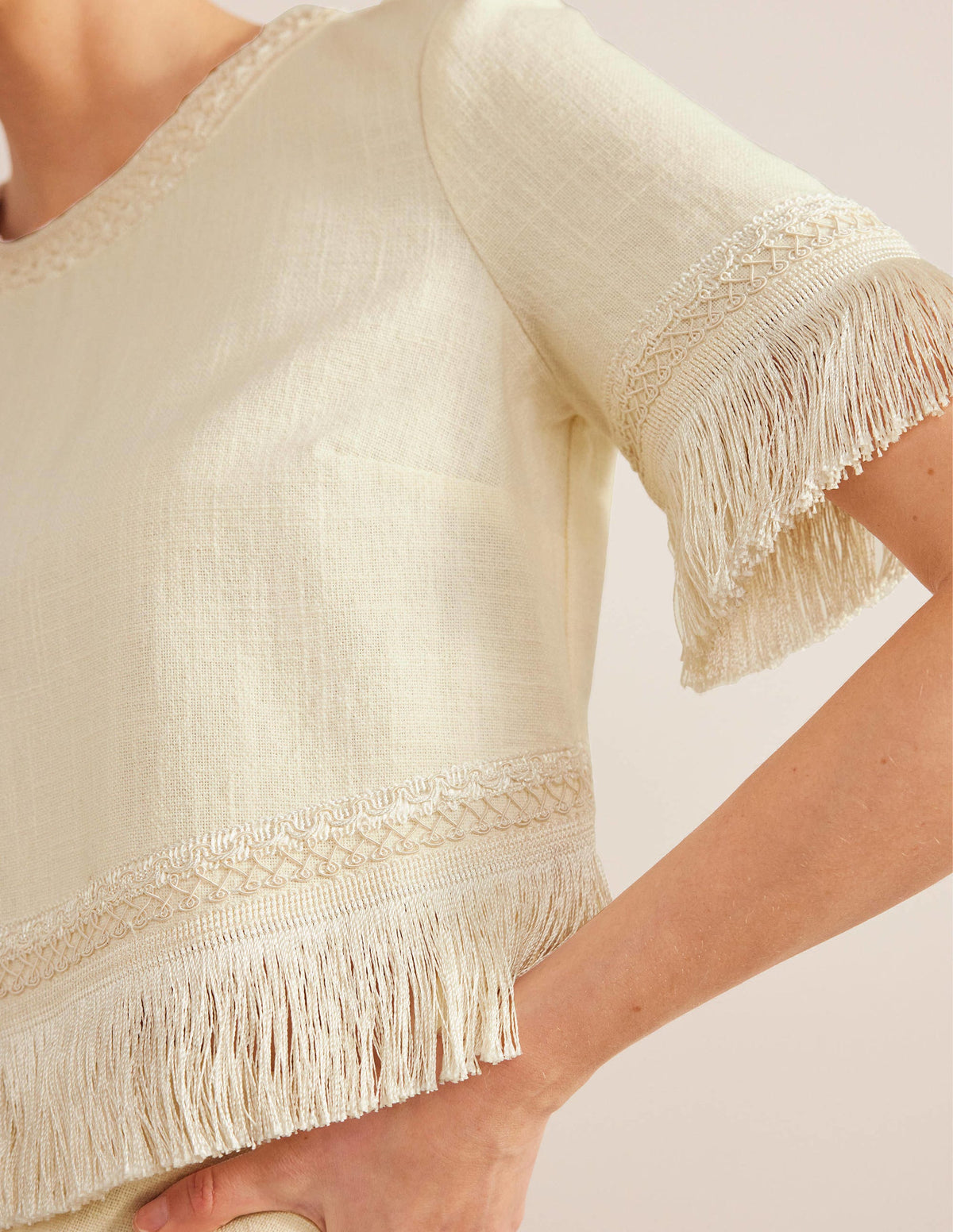 Fringe Trim Top-Ivory-2