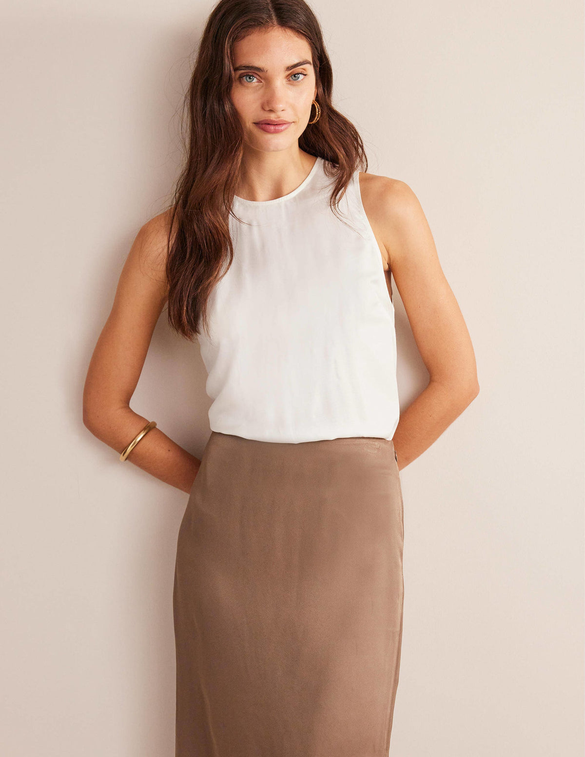 Silk Blend Shell Top-Ivory - Image 4