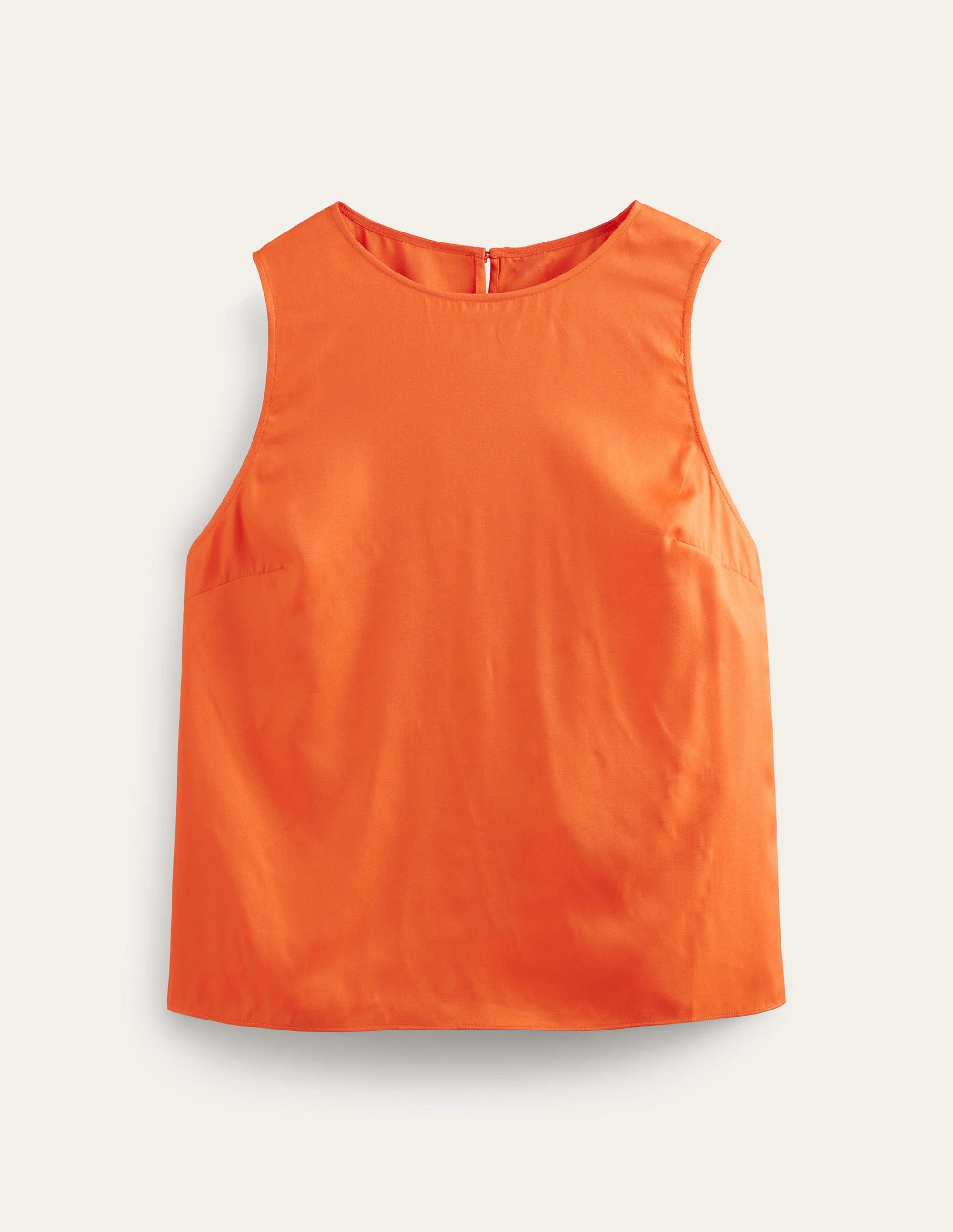 Silk Blend Shell Top-Vermillion Red - Image 5